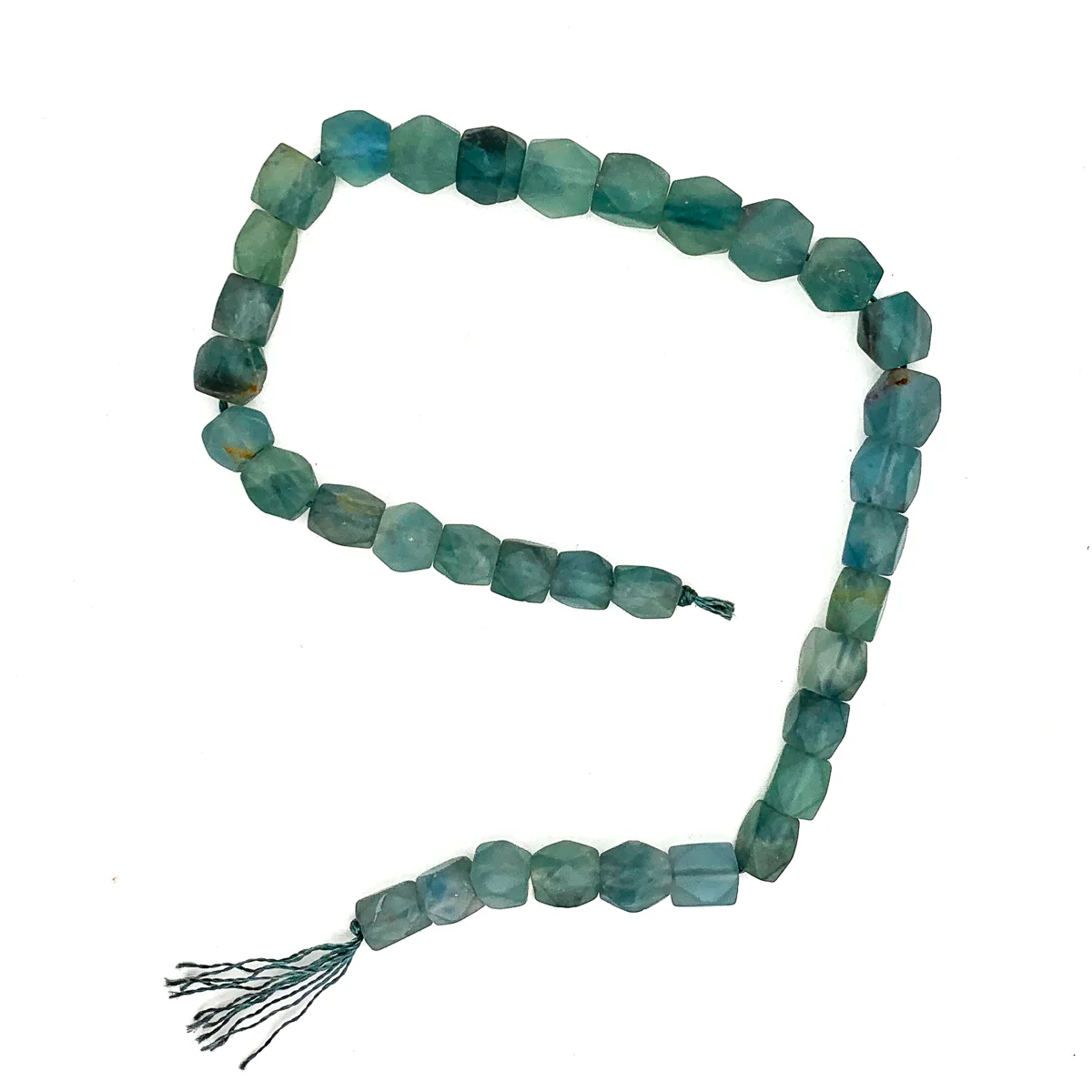 Fluorite Faceted Matte Cube Bead Strand - Image 2