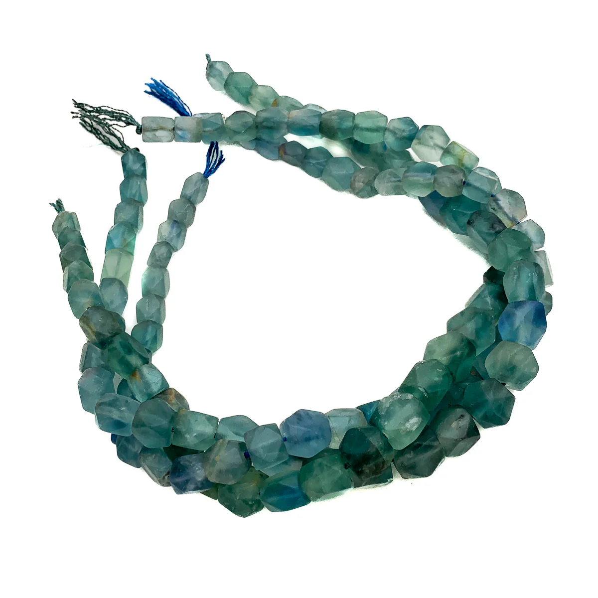 Fluorite Faceted Matte Cube Bead Strand - Image 3
