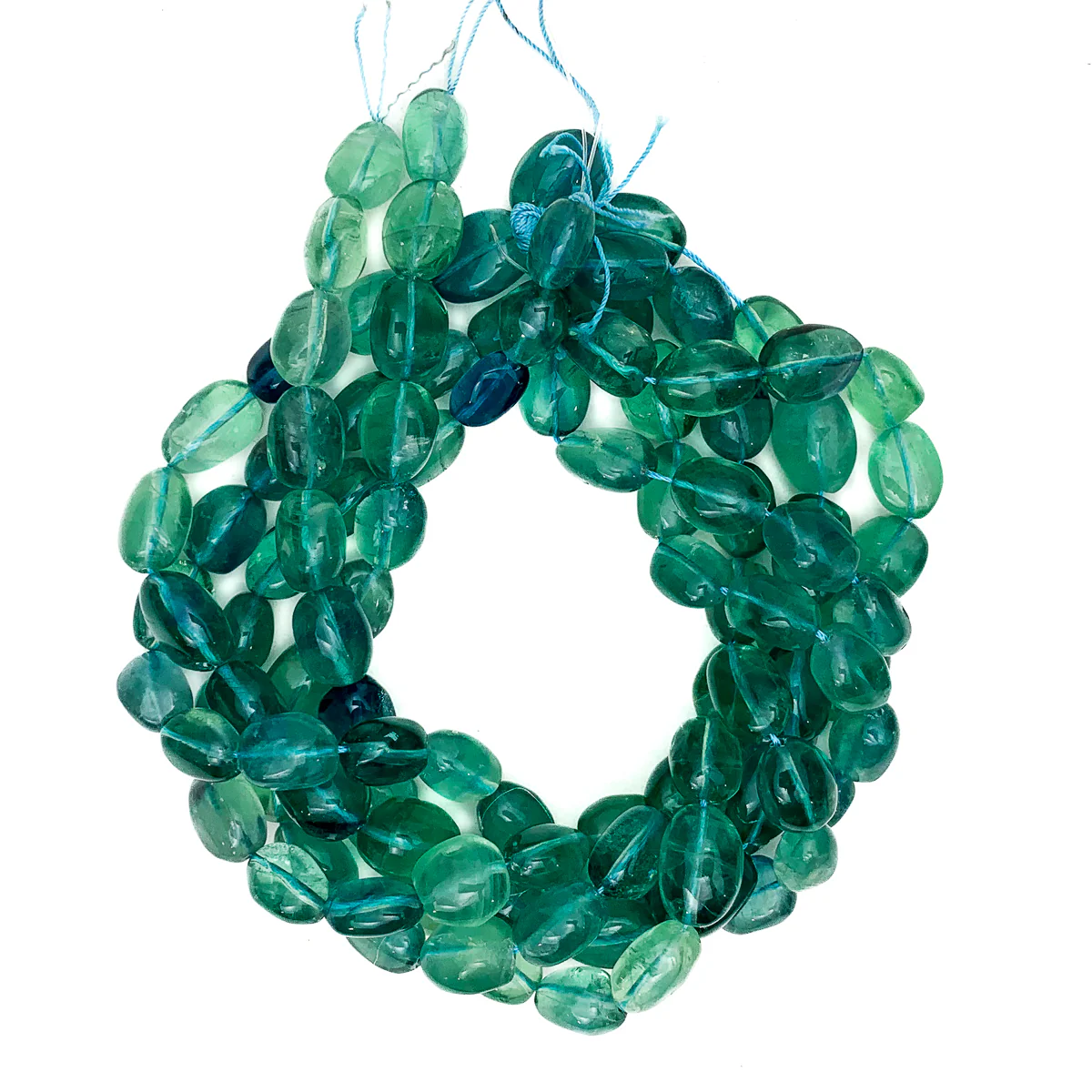 Fluorite Tumbled Nugget Bead Strand - Image 4