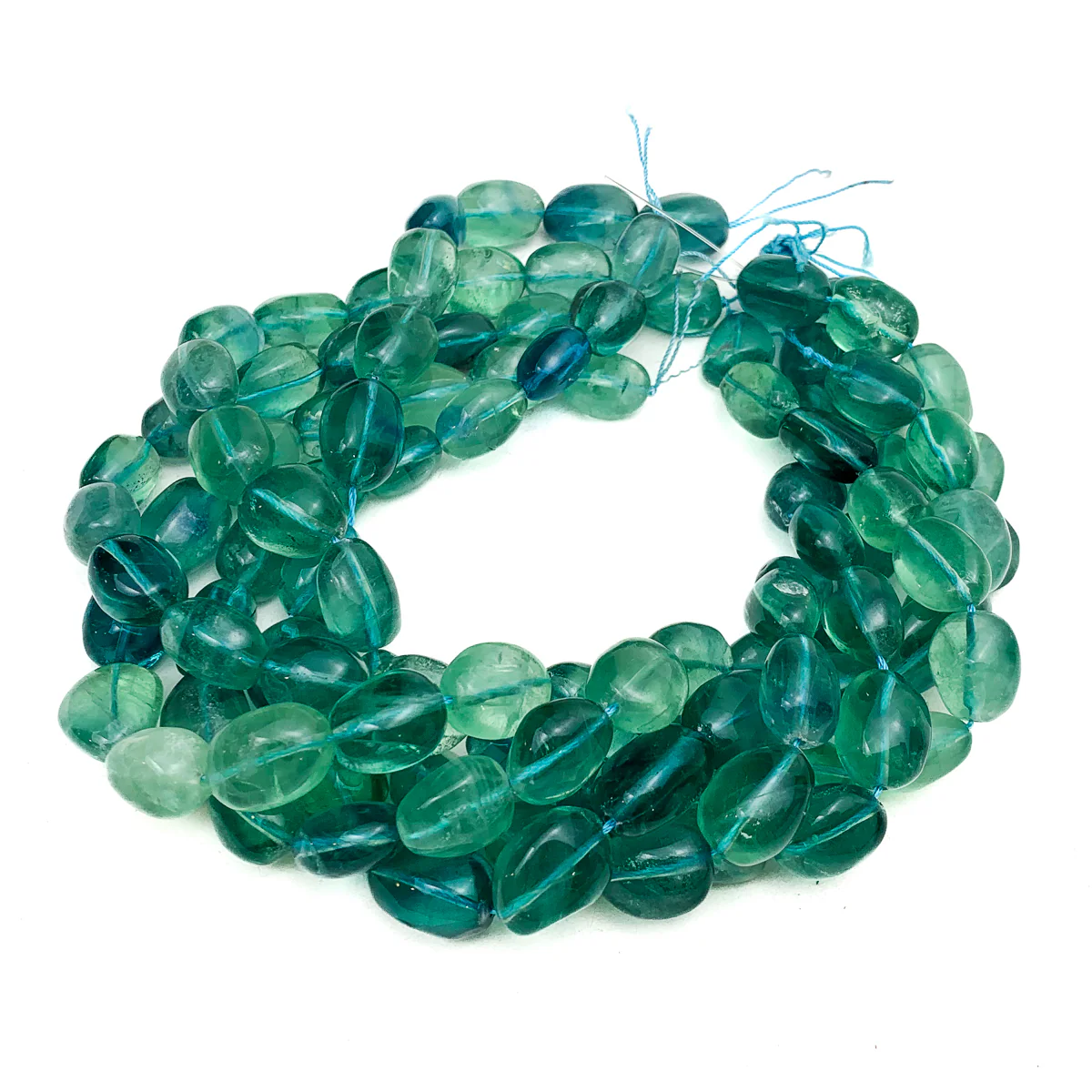 Fluorite Tumbled Nugget Bead Strand - Image 5