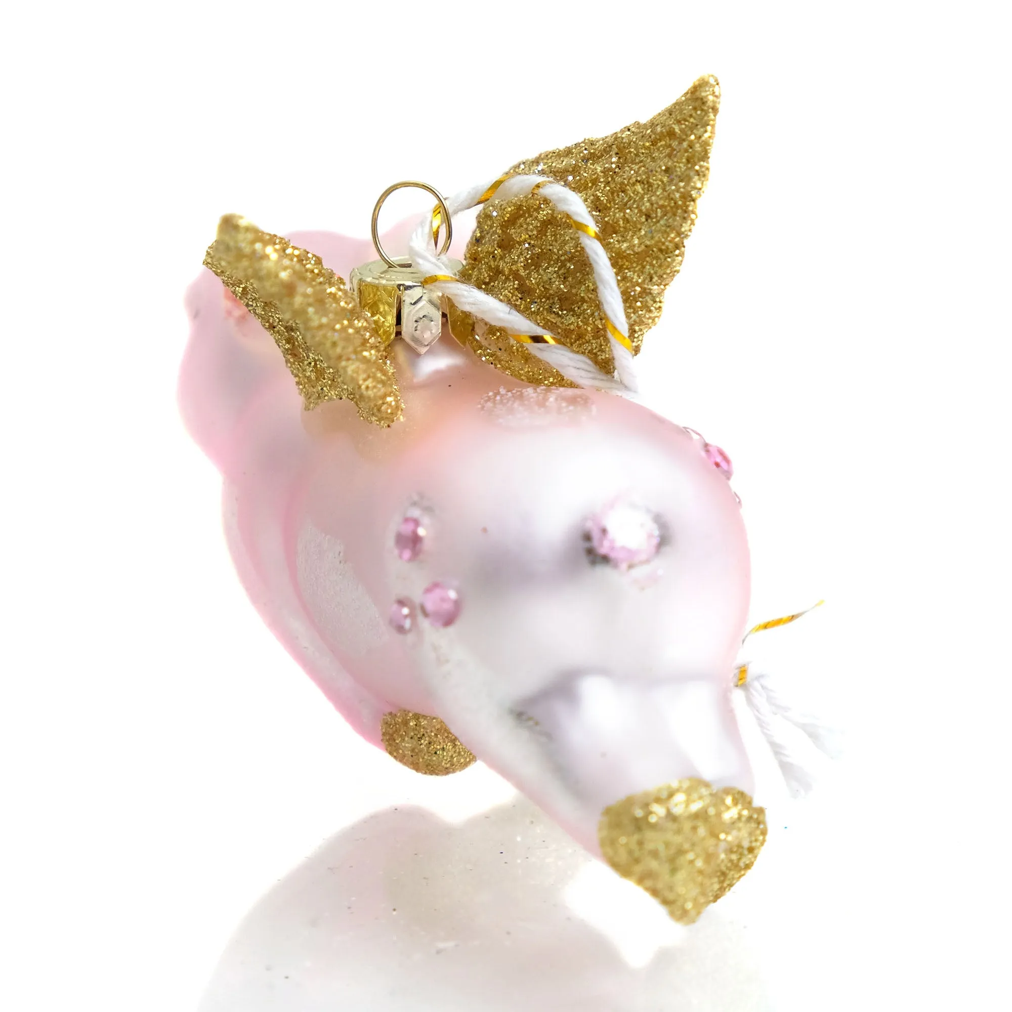 Flying Pig Glass Ornament - Image 2