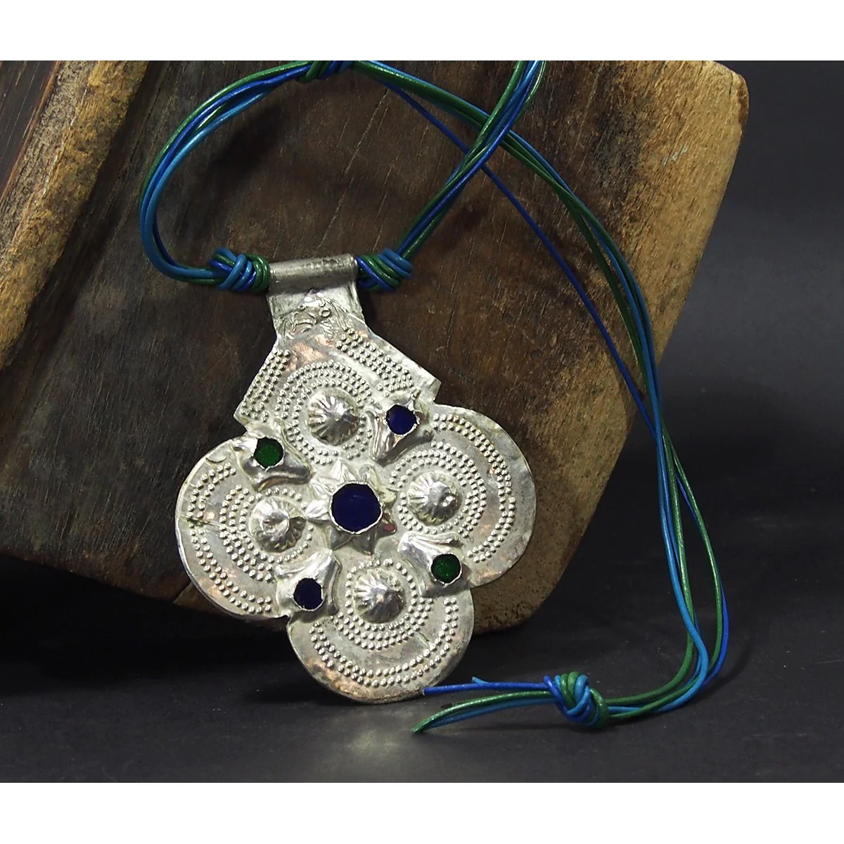 Foulet Hamsa/ Khamsa Antique Fine Silver Pendant Necklace - Image 3