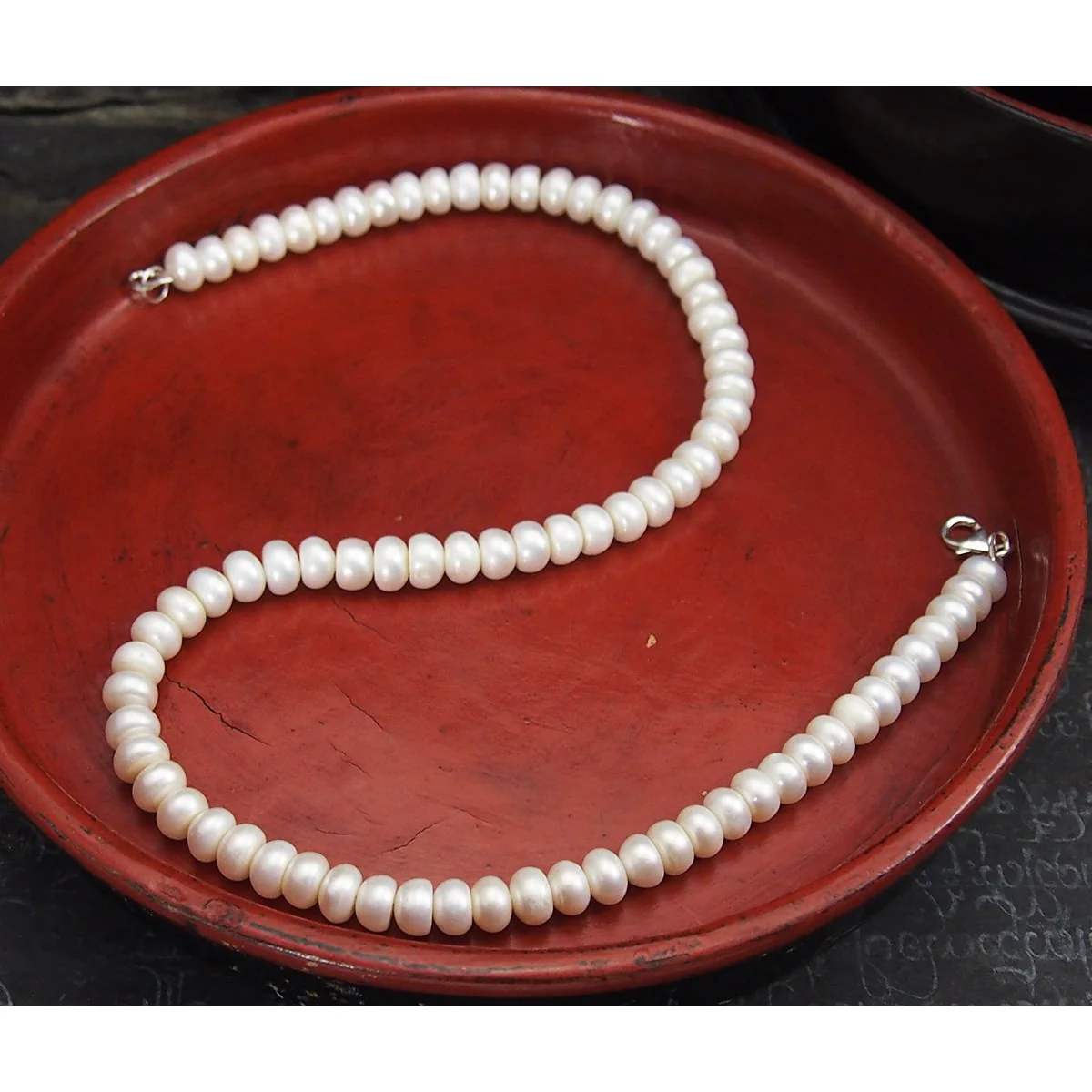 Fresh Water Pearl Choker Necklace with Sterling Silver Trigger Clasp - Image 2