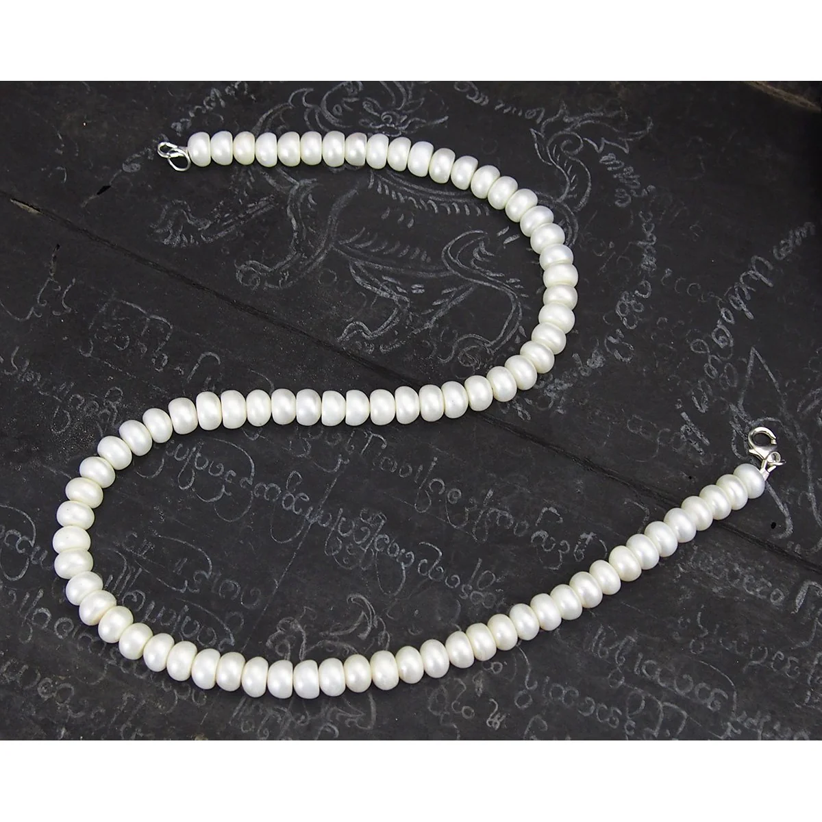 Fresh Water Pearl Choker Necklace with Sterling Silver Trigger Clasp - Image 3