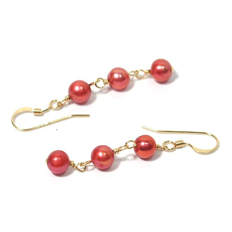 Fresh Water Pearl Earrings With Gold Filled French Ear Wire - Image 2