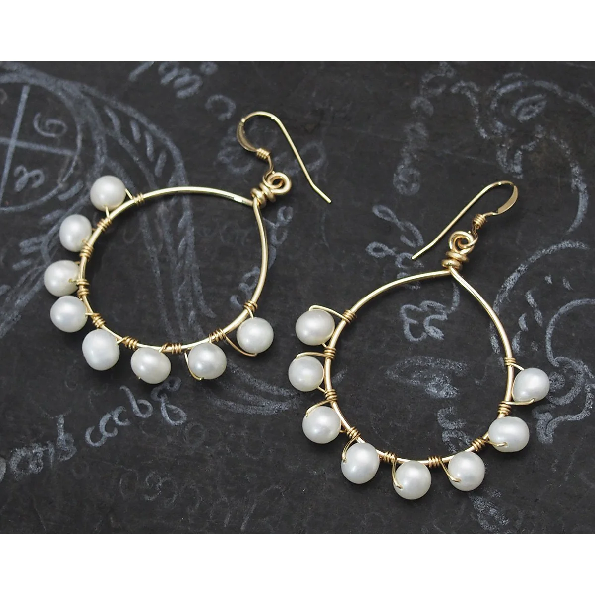 Fresh Water Pearl Earrings with Gold Filled French Ear Wire - Image 2