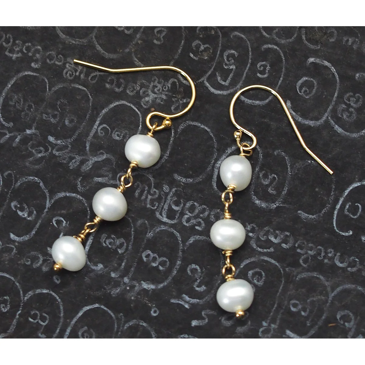 Fresh Water Pearl Earrings with Gold Filled French Ear Wire - Image 2