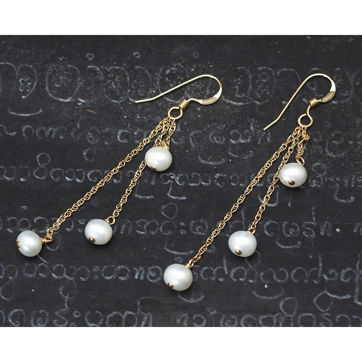 Fresh Water Pearl Earrings with Gold Filled French Ear Wire - Image 2