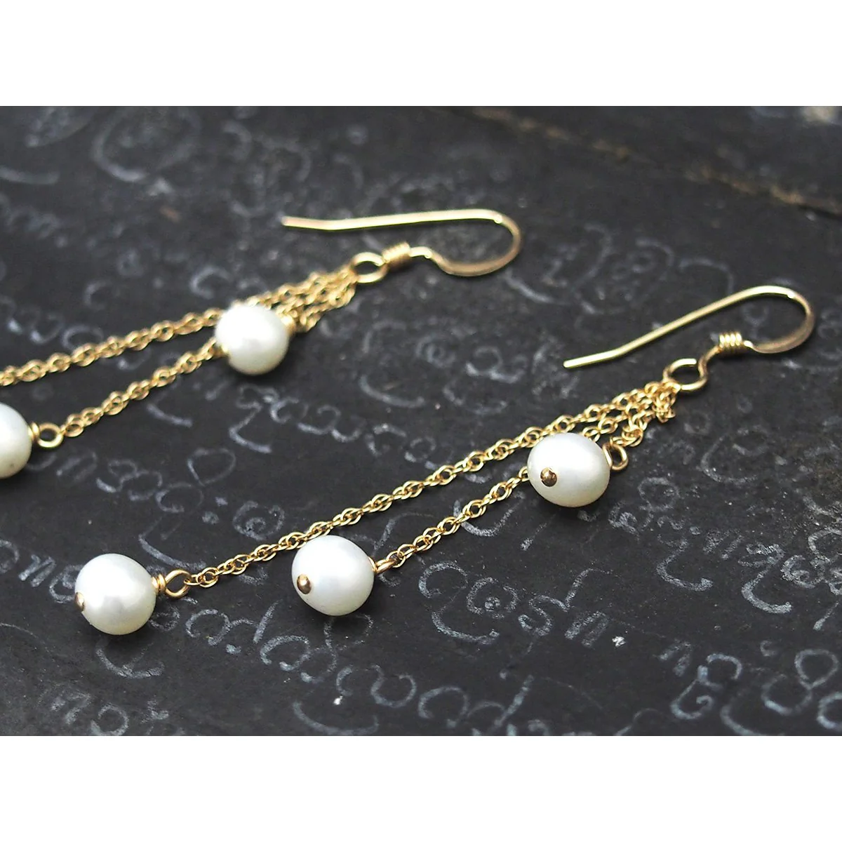 Fresh Water Pearl Earrings with Gold Filled French Ear Wire - Image 3