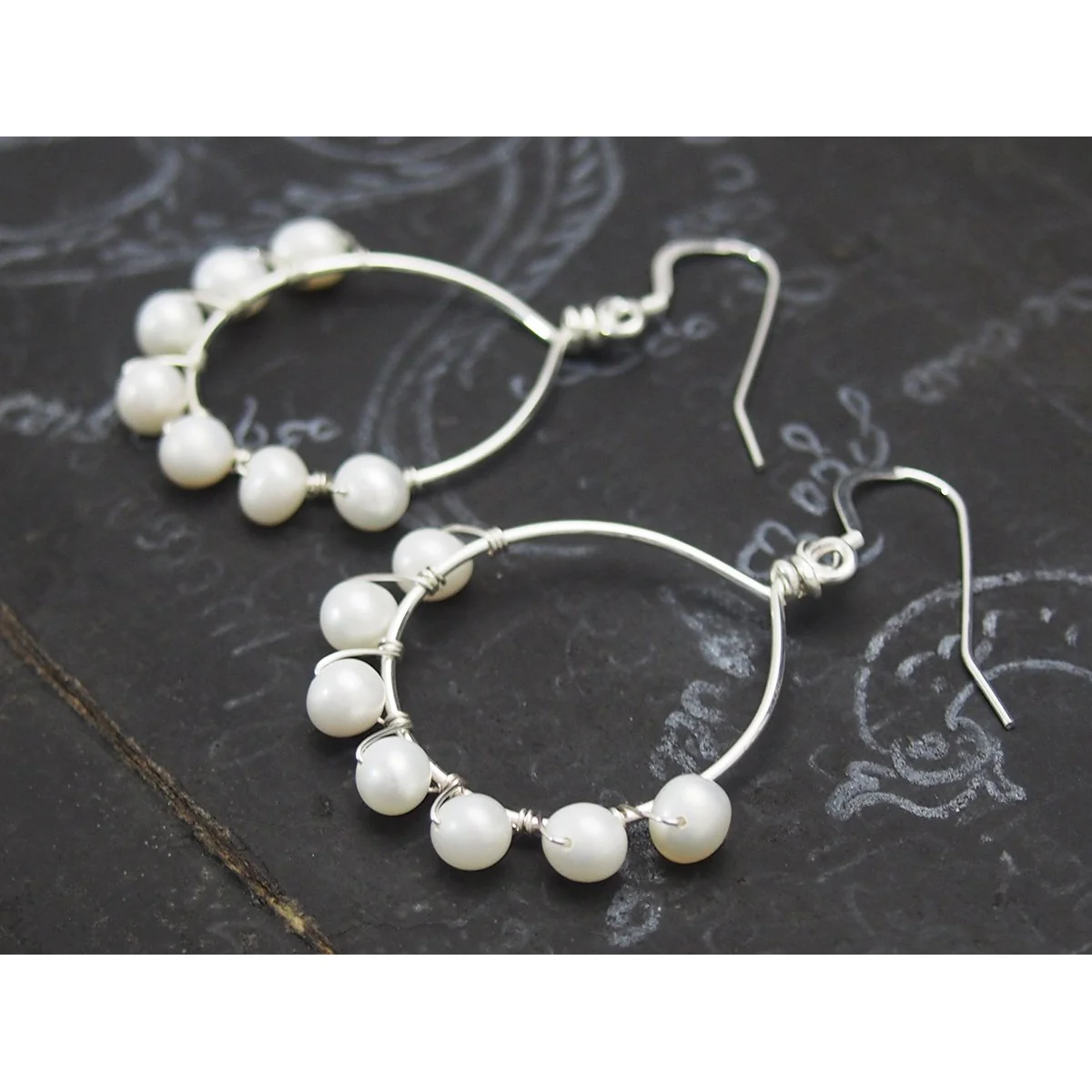 Fresh Water Pearl Earrings with Sterling Silver French Ear Wire - Image 4