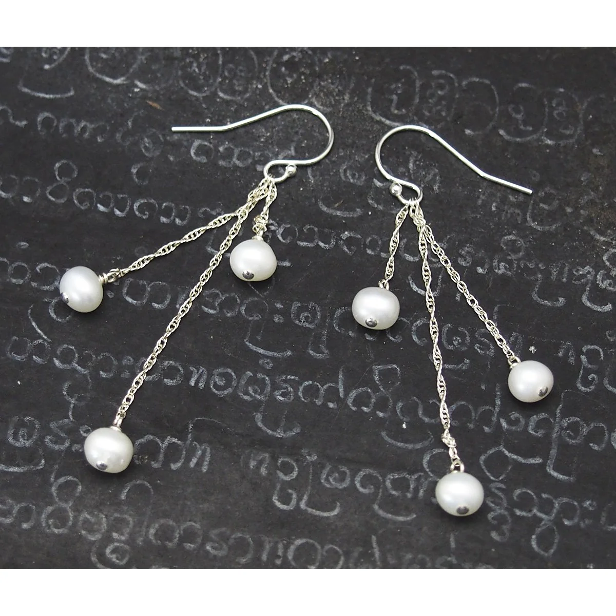 Fresh Water Pearl Earrings with Sterling Silver French Ear Wire - Image 2