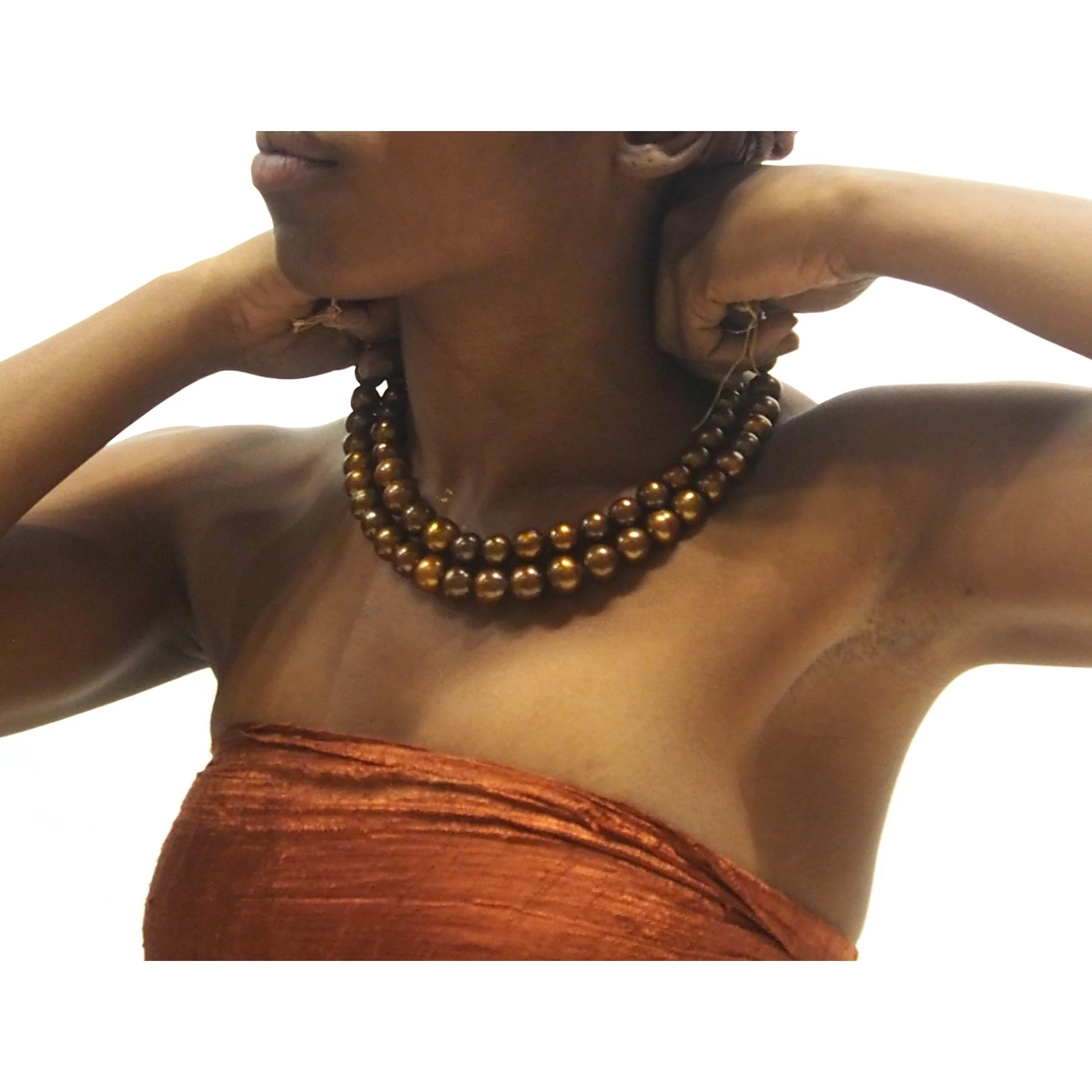 Fresh Water Bronze Pearl Smooth Round Strand - Image 3