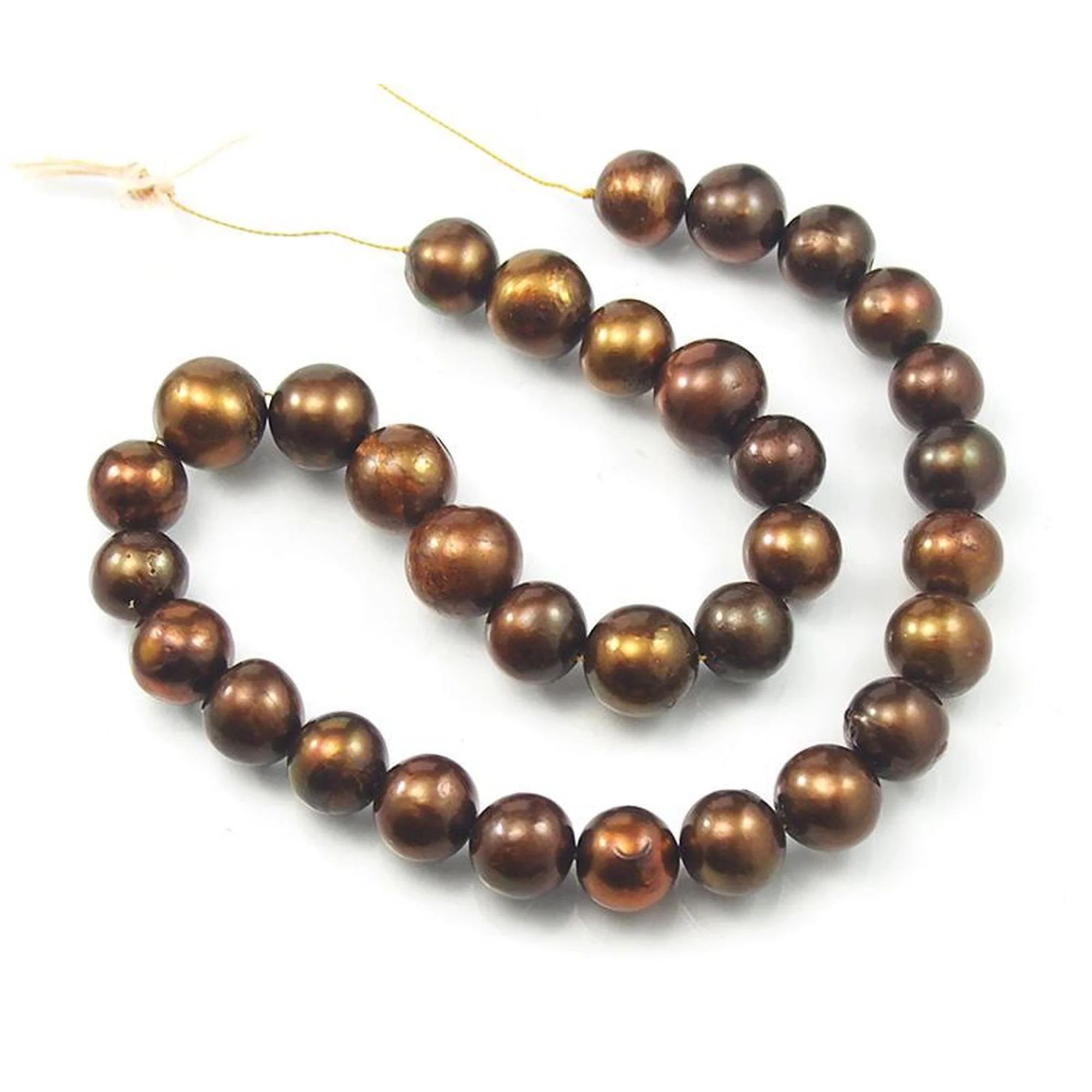 Fresh Water Bronze Pearl Smooth Round Strand - Image 5