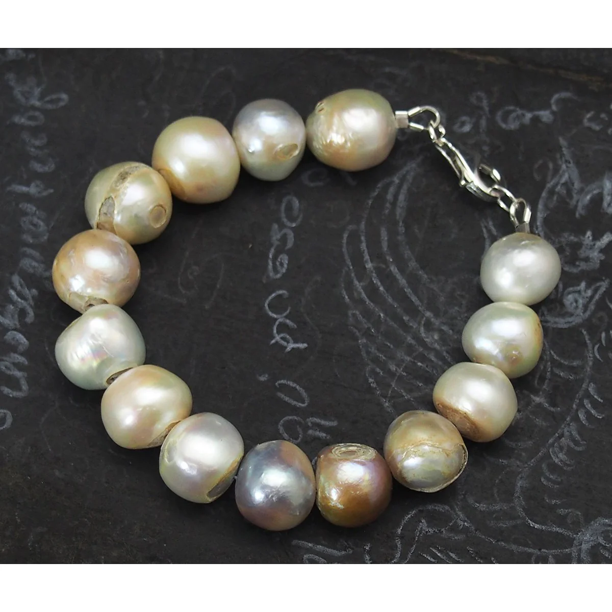 Freshwater Pearl Bracelet with Sterling Silver Trigger Clasp - Image 3