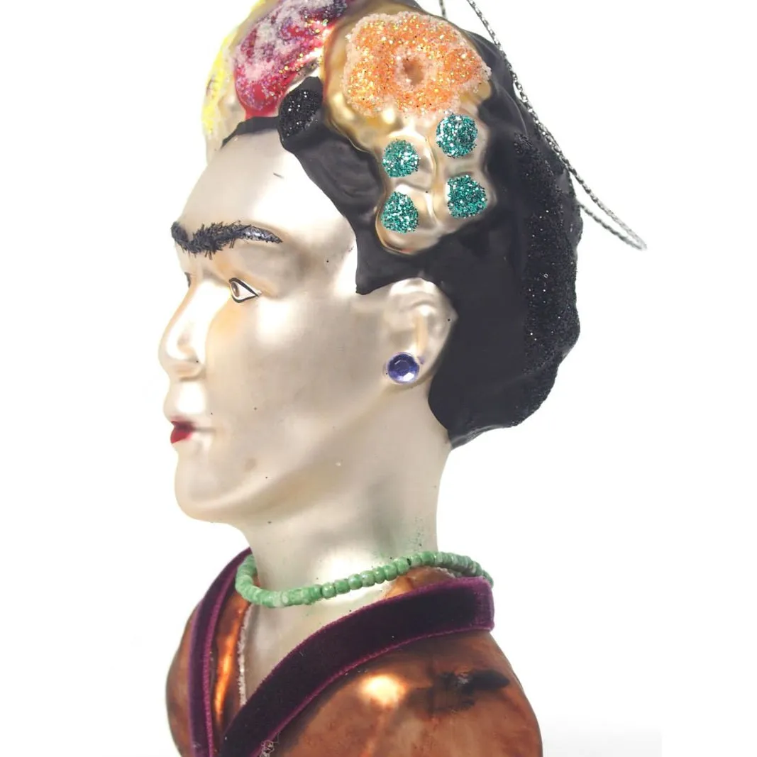 Frida Bust Glass Ornament, Large - Image 4