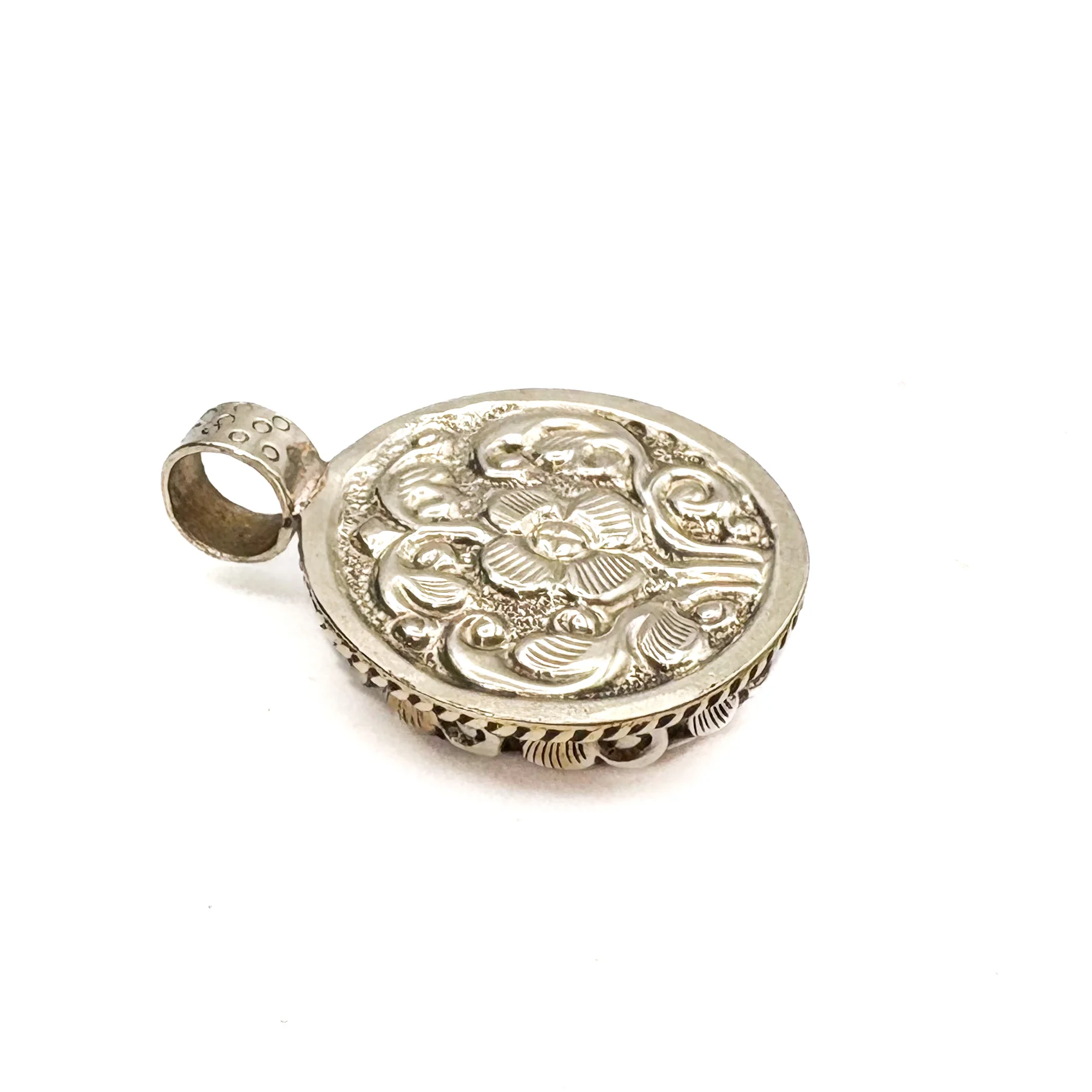 Full Moon Bone Brass Pendant Amulet # 52 - 2 - Image 9
