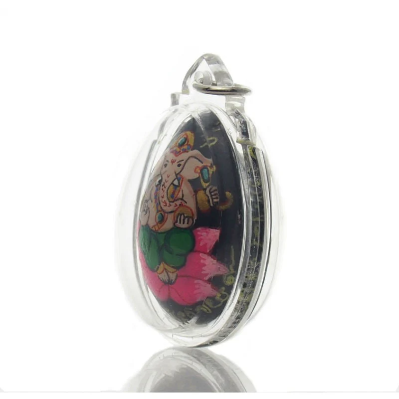 Ganesha "Phra Pi Khanet" Lotus Oval Thai Amulet Pendant - 26 - Image 2