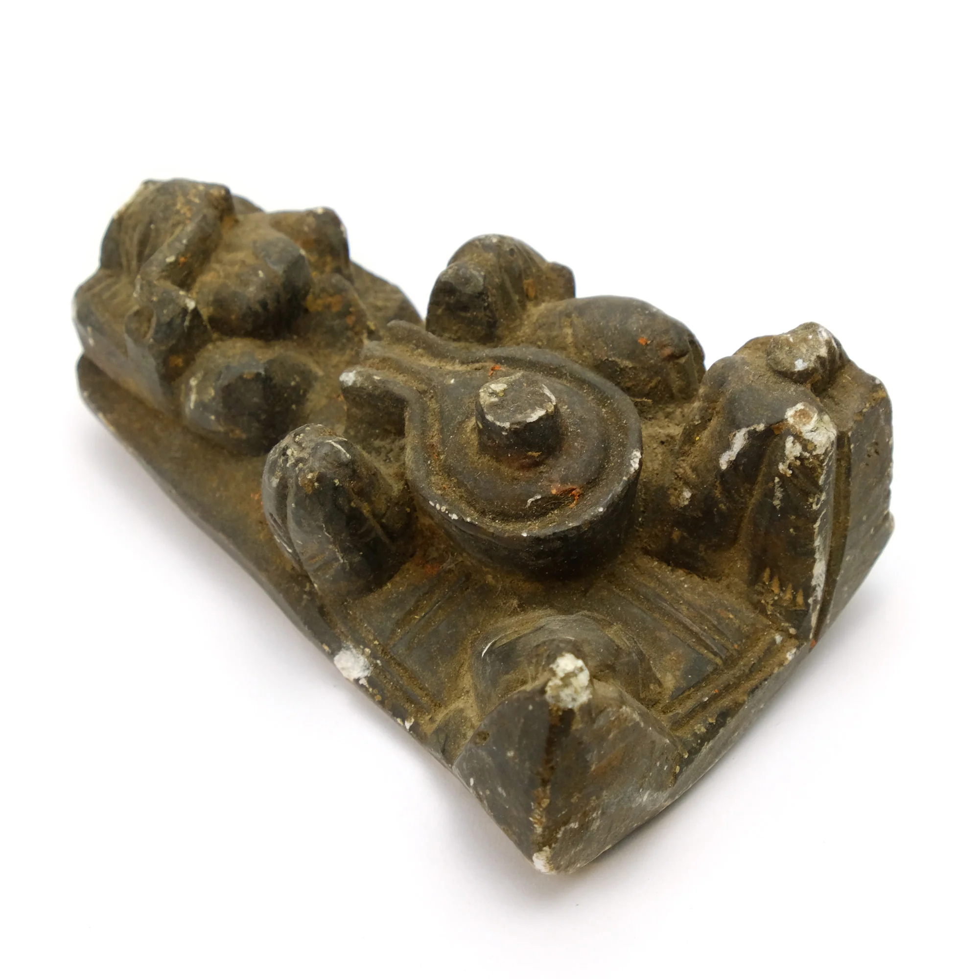 Ganesha / Shiva Lingam Family Group Rare Detailed Early 20th Century Marble Altar from India #56 - Image 2