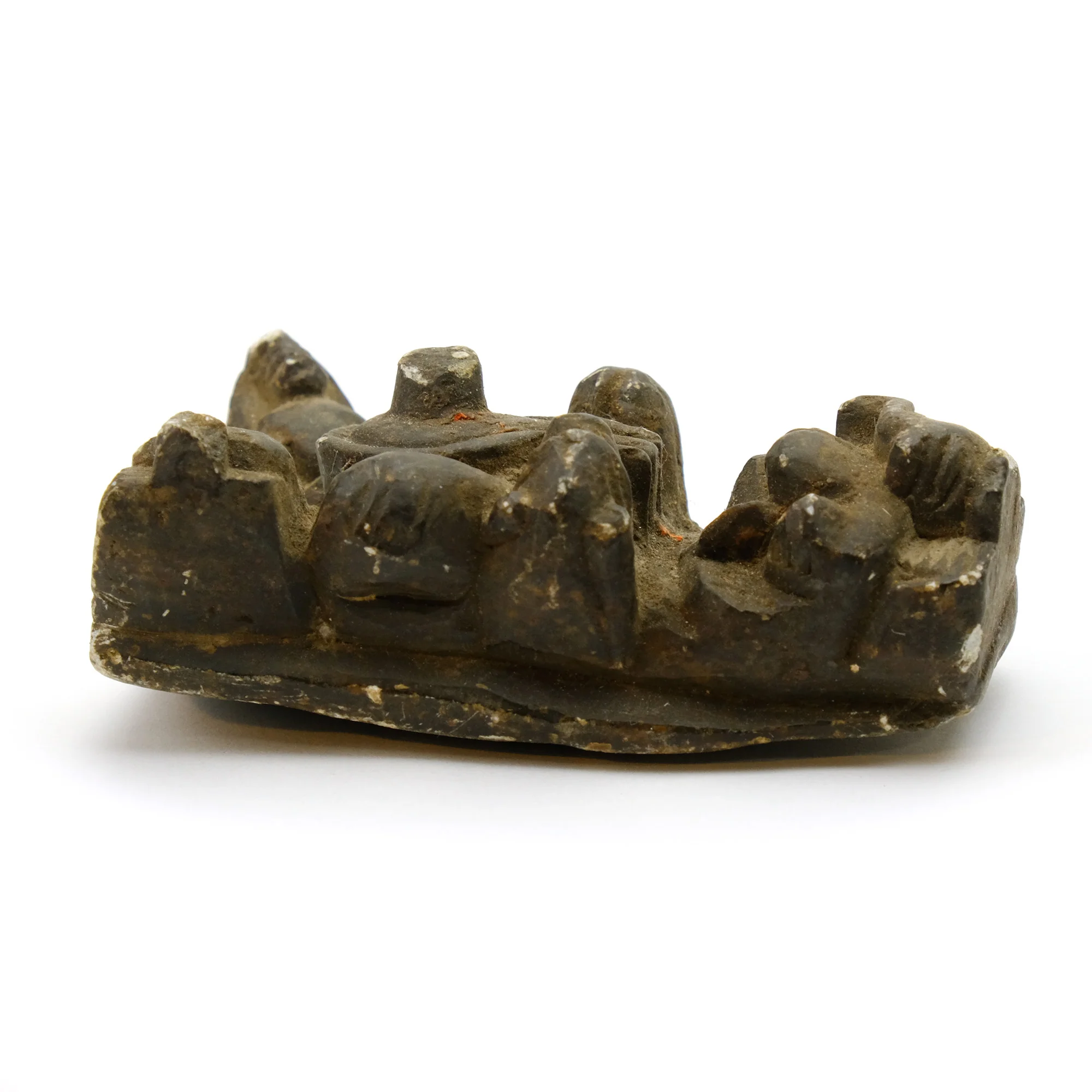Ganesha / Shiva Lingam Family Group Rare Detailed Early 20th Century Marble Altar from India #56 - Image 3
