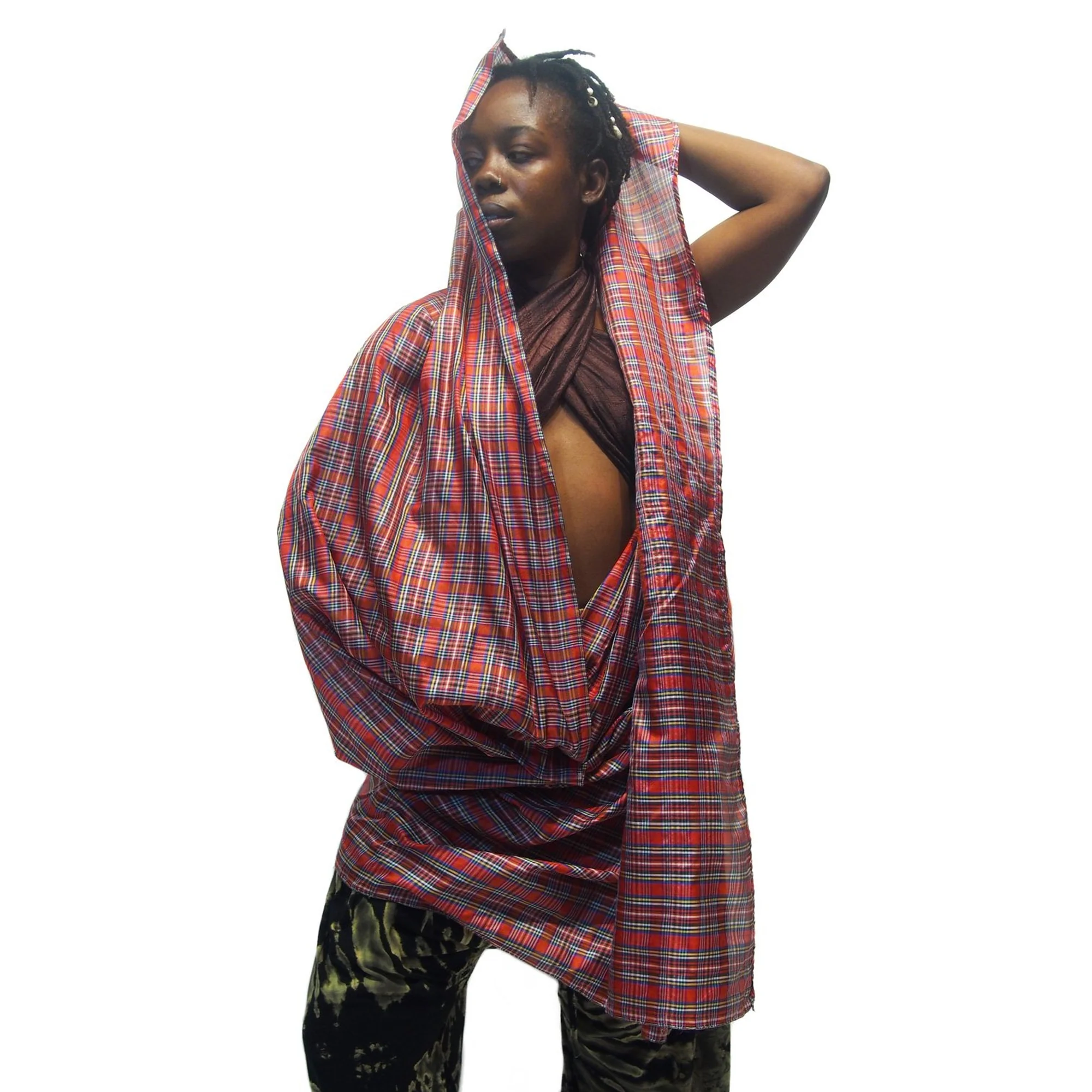 Rajasthan 100% Silk Wrap with Thai Tie Dye Harem Pants Black 1 EACH PIECE SOLD SEPARATELY - Image 3