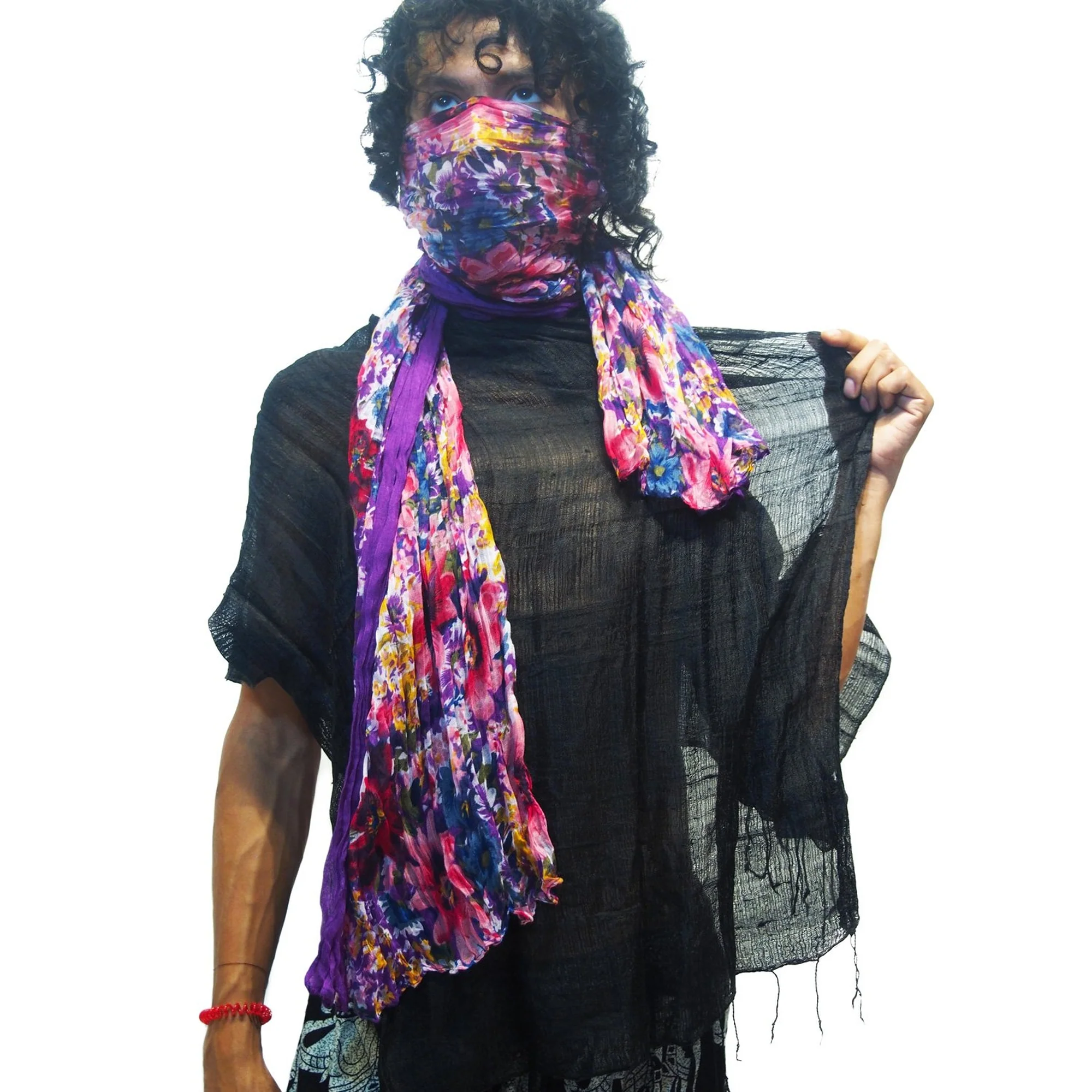 Thai Elephant Print Pants With Floral Shawl 13 - Image 5