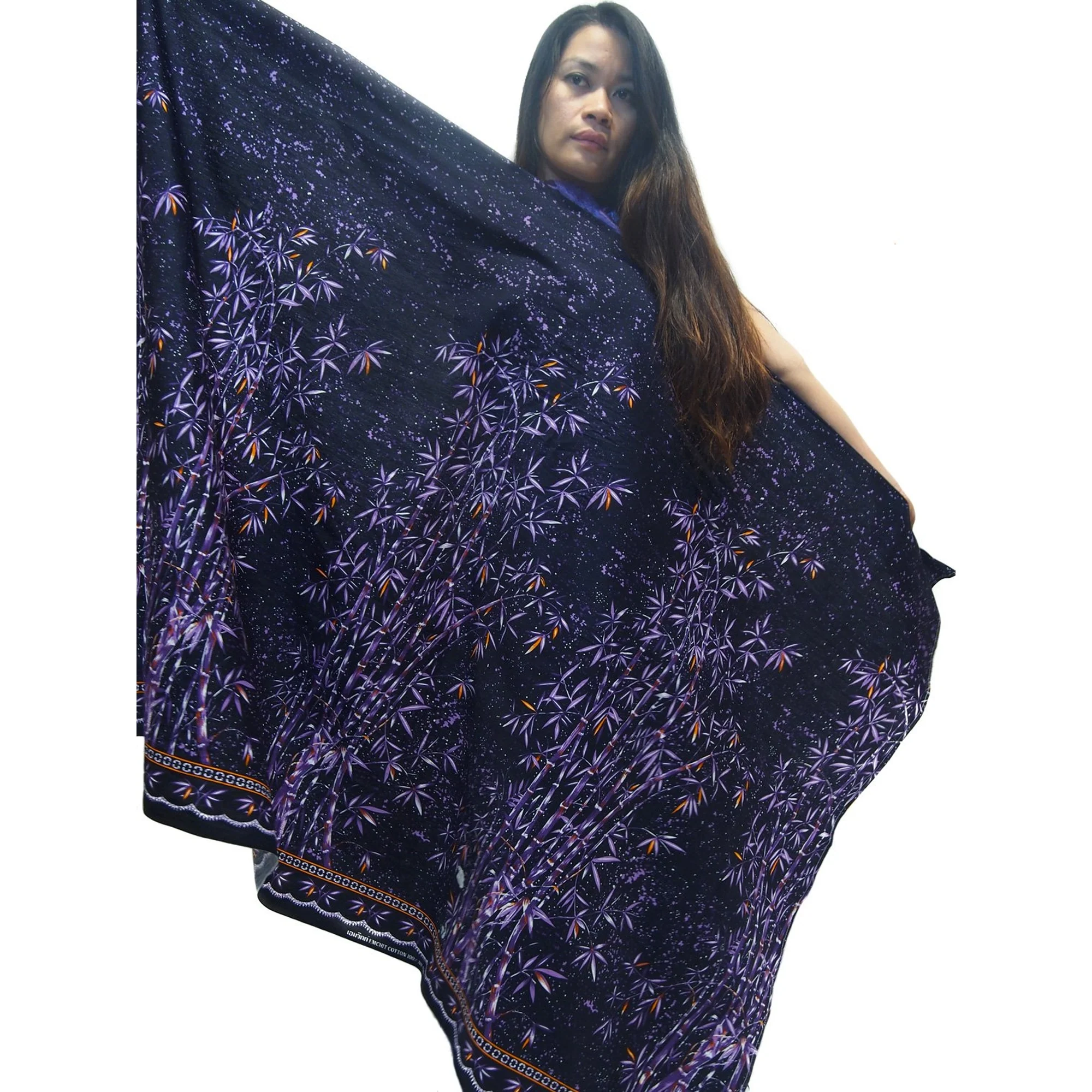 Tie Dye Open-Leg Pant Blue/White With Bali Indonesia Printed Sarong And Thai 100% Silk Scarf 20 EACH PIECE SOLD SEPARATELY - Image 2