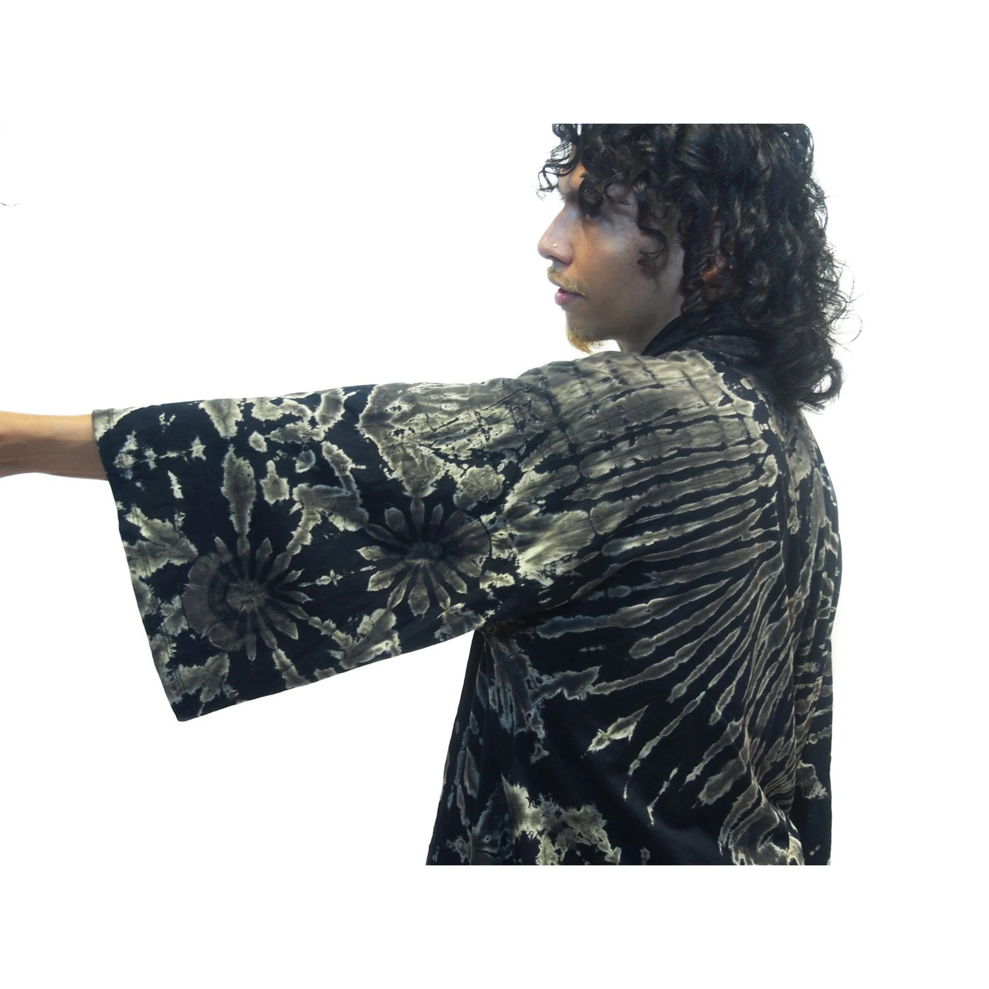 Tie Dye Kimono-Style Jacket Black With Thai Printed Fisherman Pant 3 EACH PIECE SOLD SEPARATELY - Image 4
