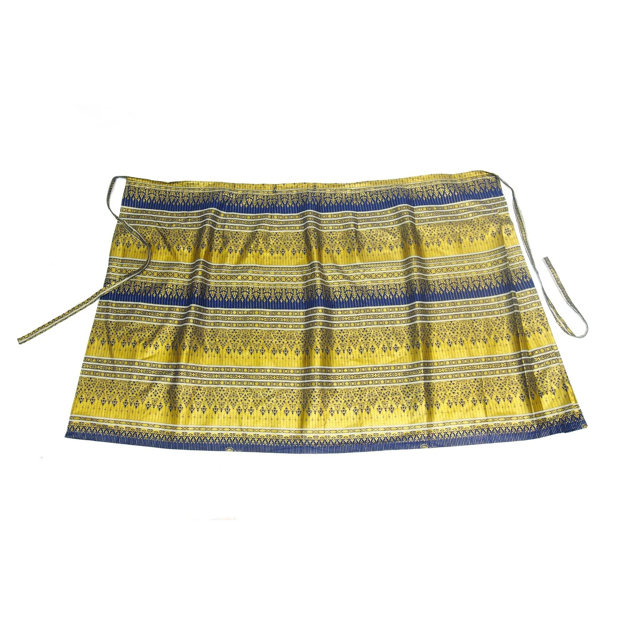 Tie Dye Kimono-Style Long Jacket Navy/White With Thai Printed Wrap Skirt Gold  7 EACH PIECE SOLD SEPARATELY - Image 6