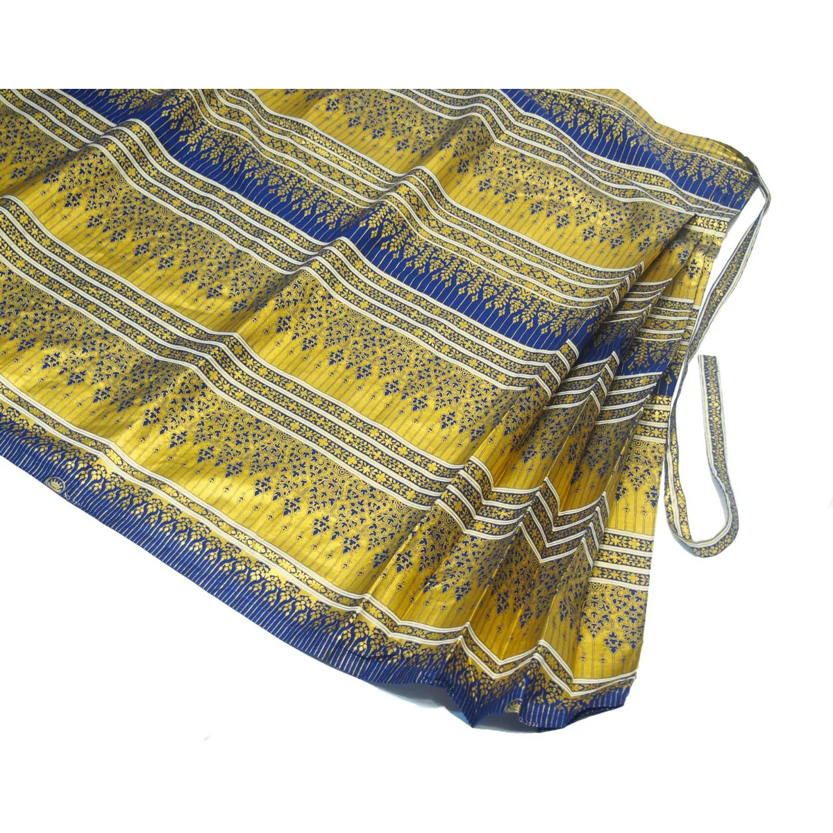 Tie Dye Kimono-Style Long Jacket Navy/White With Thai Printed Wrap Skirt Gold  7 EACH PIECE SOLD SEPARATELY - Image 7