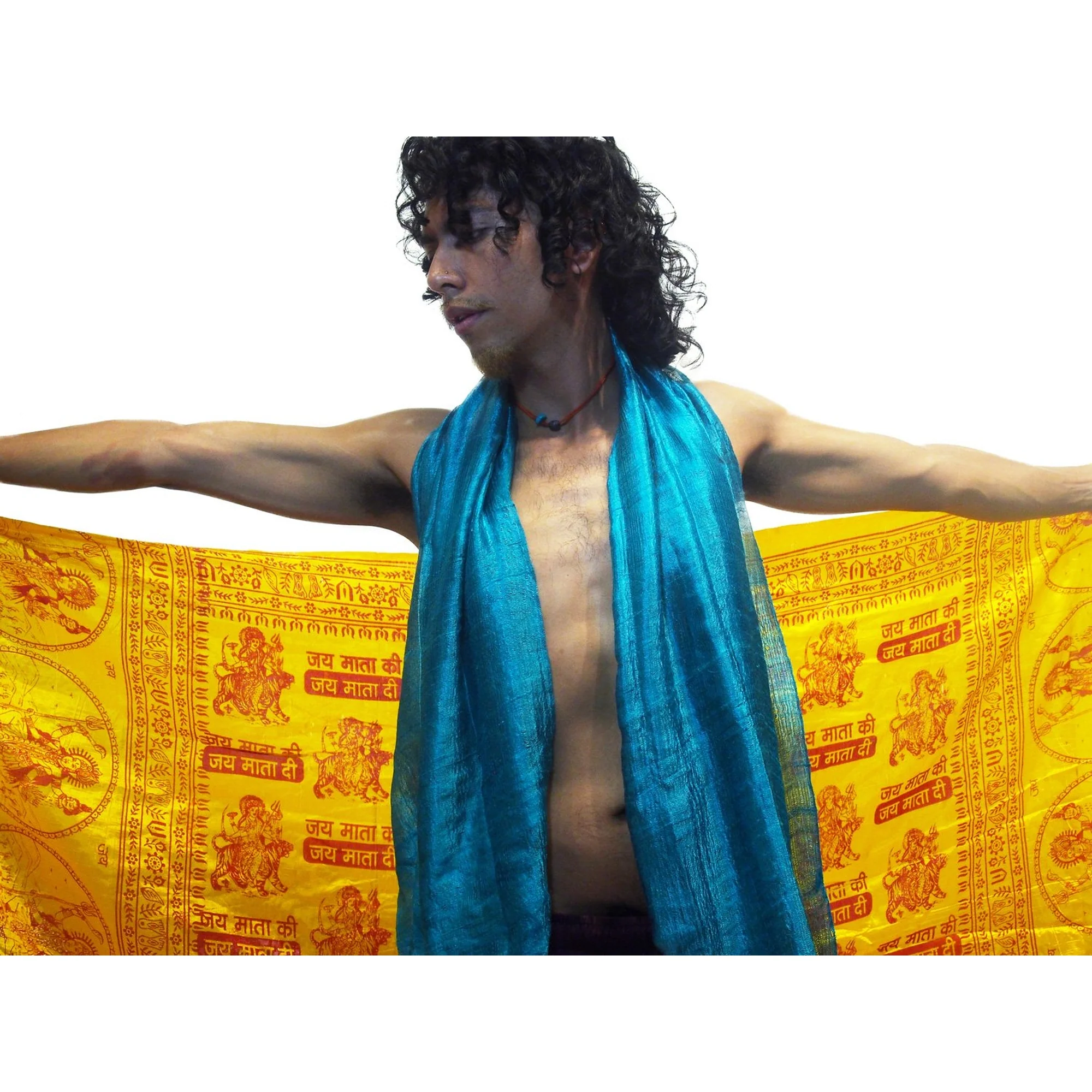Hindu Goddess Devotional Shawl With Thai Tie Dye Harem Pant Purple 9 EACH PIECE SOLD SEPARATELY - Image 3