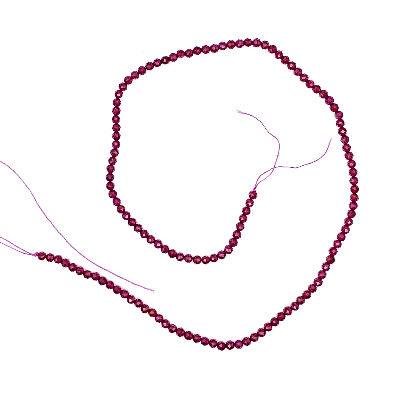 Garnet 3.5mm AAA Faceted Rounds Bead Strand - Image 2