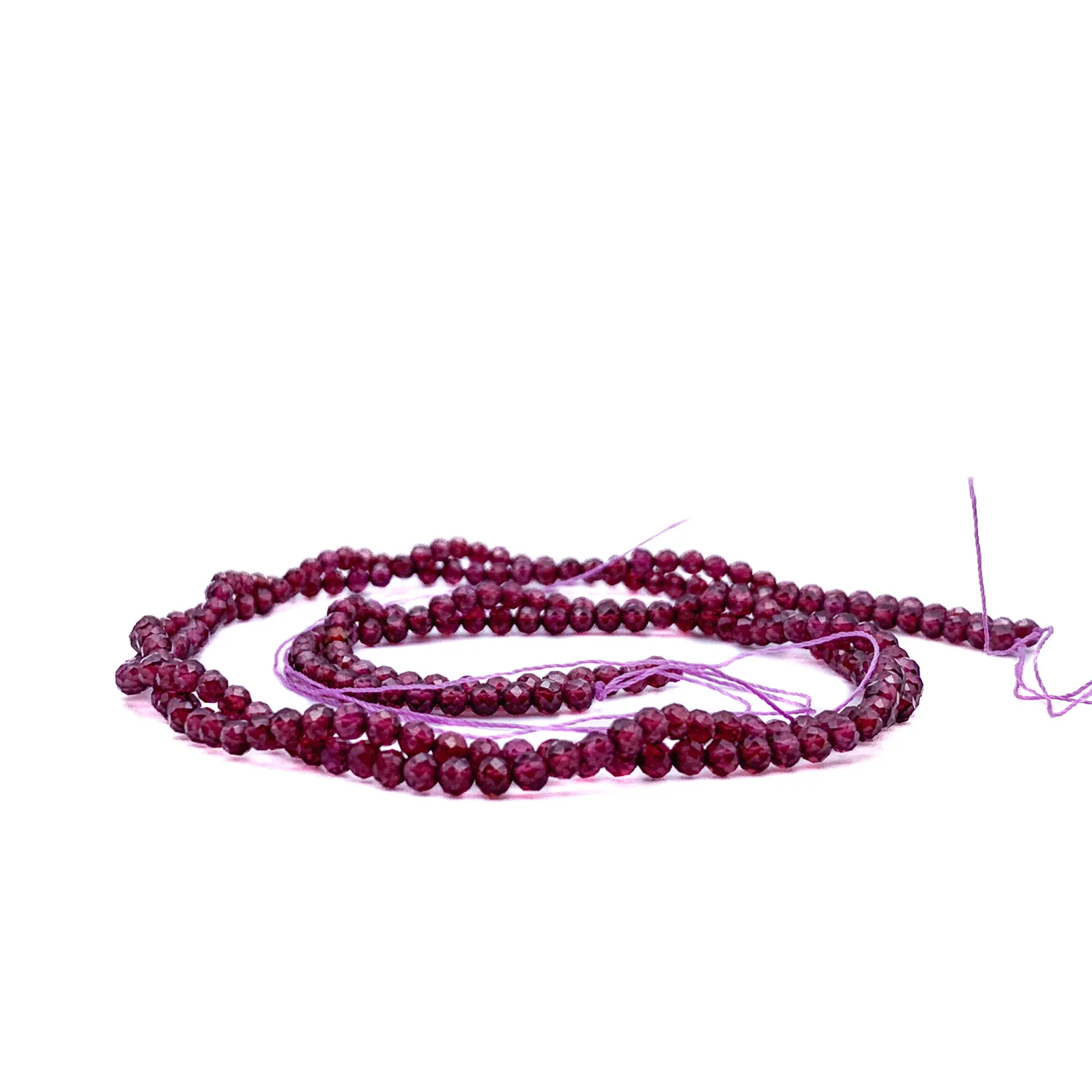 Garnet 3.5mm AAA Faceted Rounds Bead Strand - Image 7