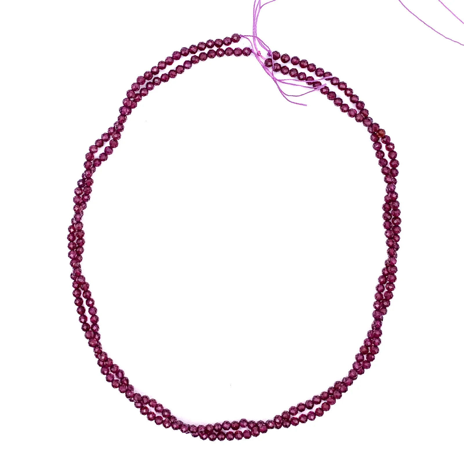 Garnet 3.5mm AAA Faceted Rounds Bead Strand - Image 8