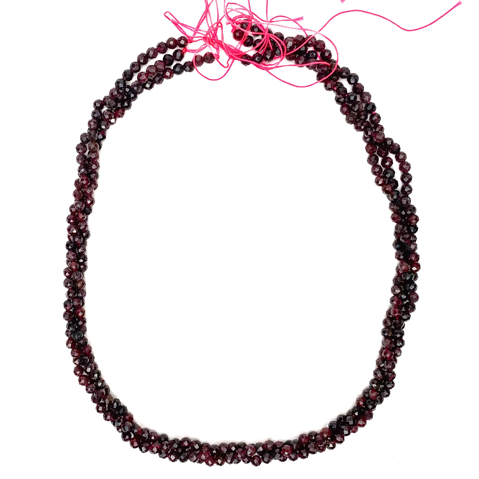Garnet 3.5mm Faceted Rounds Bead Strand - Image 3