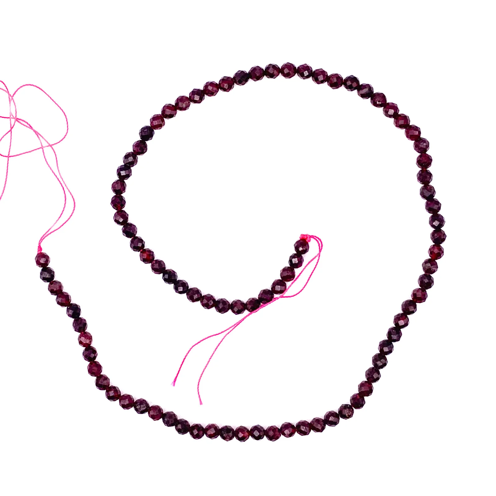 Garnet 4.5mm Faceted Rounds Bead Strand - Image 2
