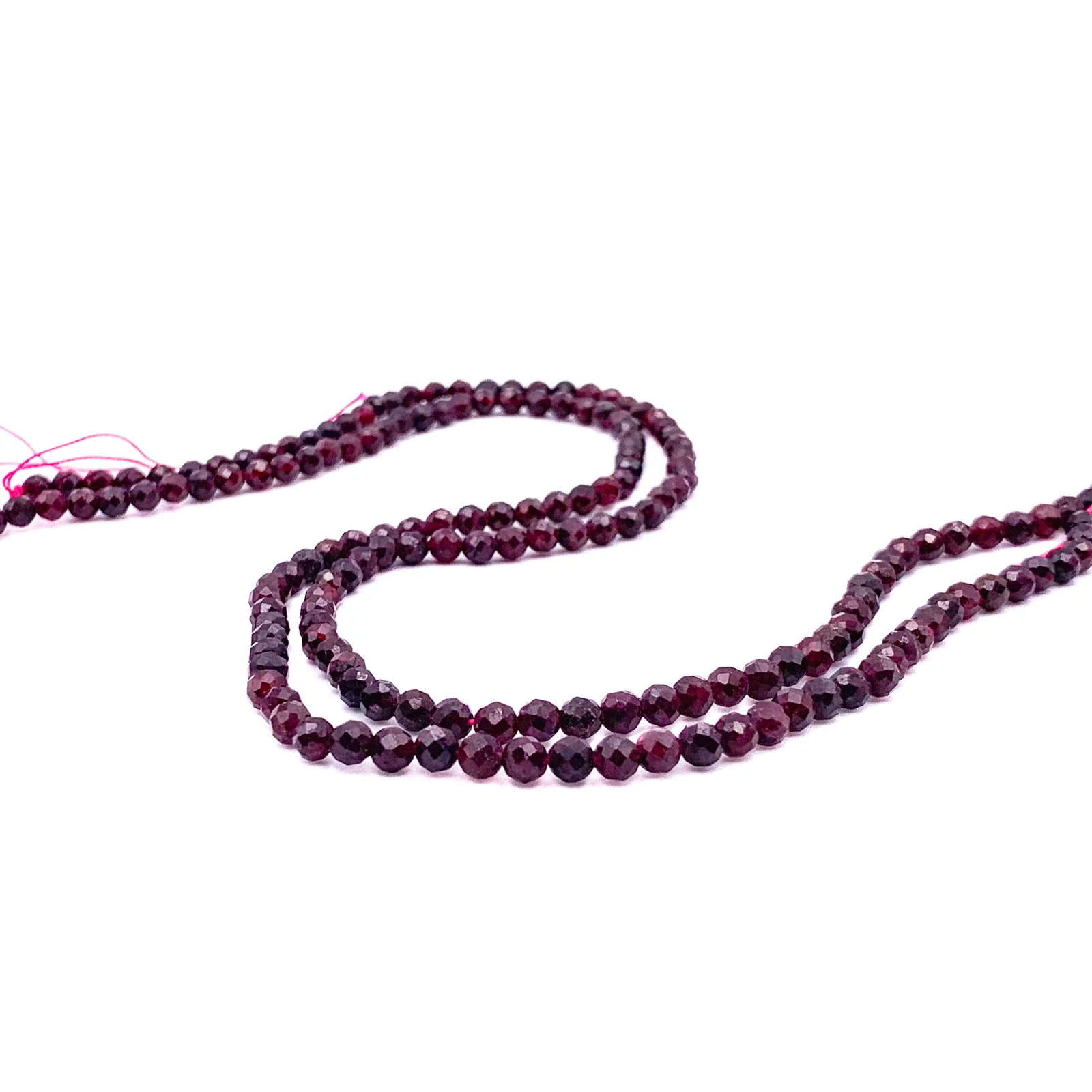 Garnet 4.5mm Faceted Rounds Bead Strand - Image 3