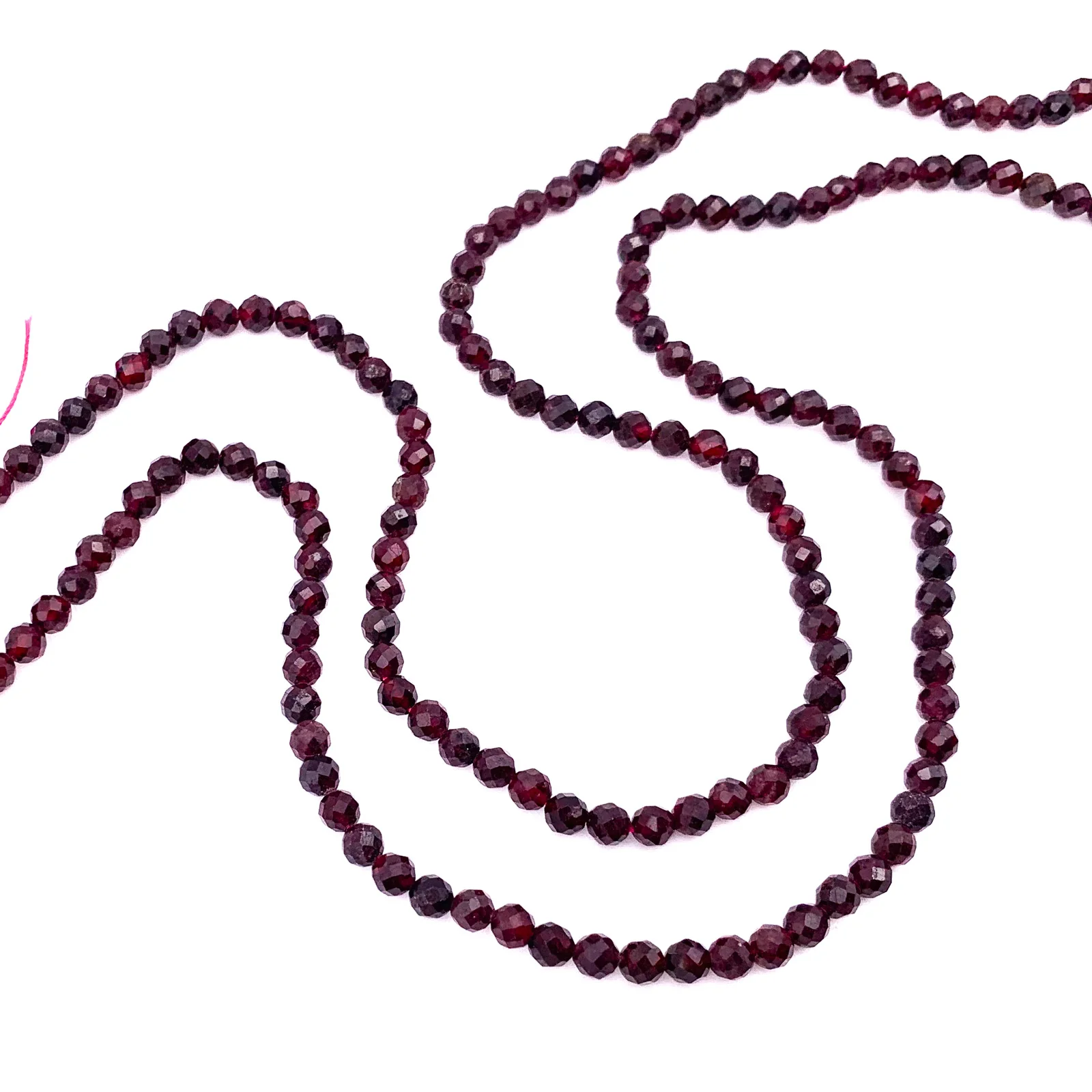 Garnet 4.5mm Faceted Rounds Bead Strand - Image 4