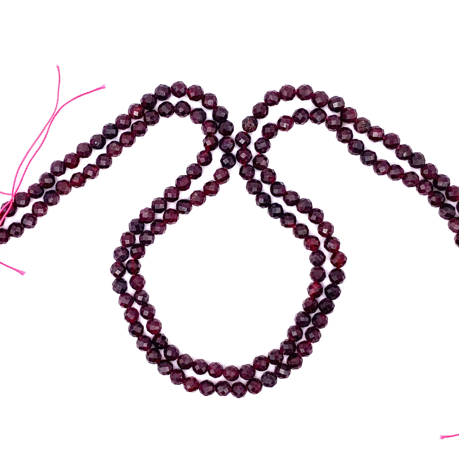 Garnet 4.5mm Faceted Rounds Bead Strand - Image 5