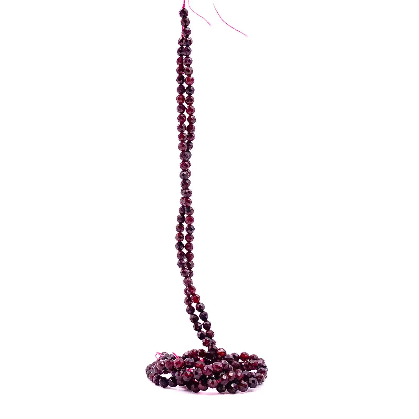 Garnet 4.5mm Faceted Rounds Bead Strand - Image 7