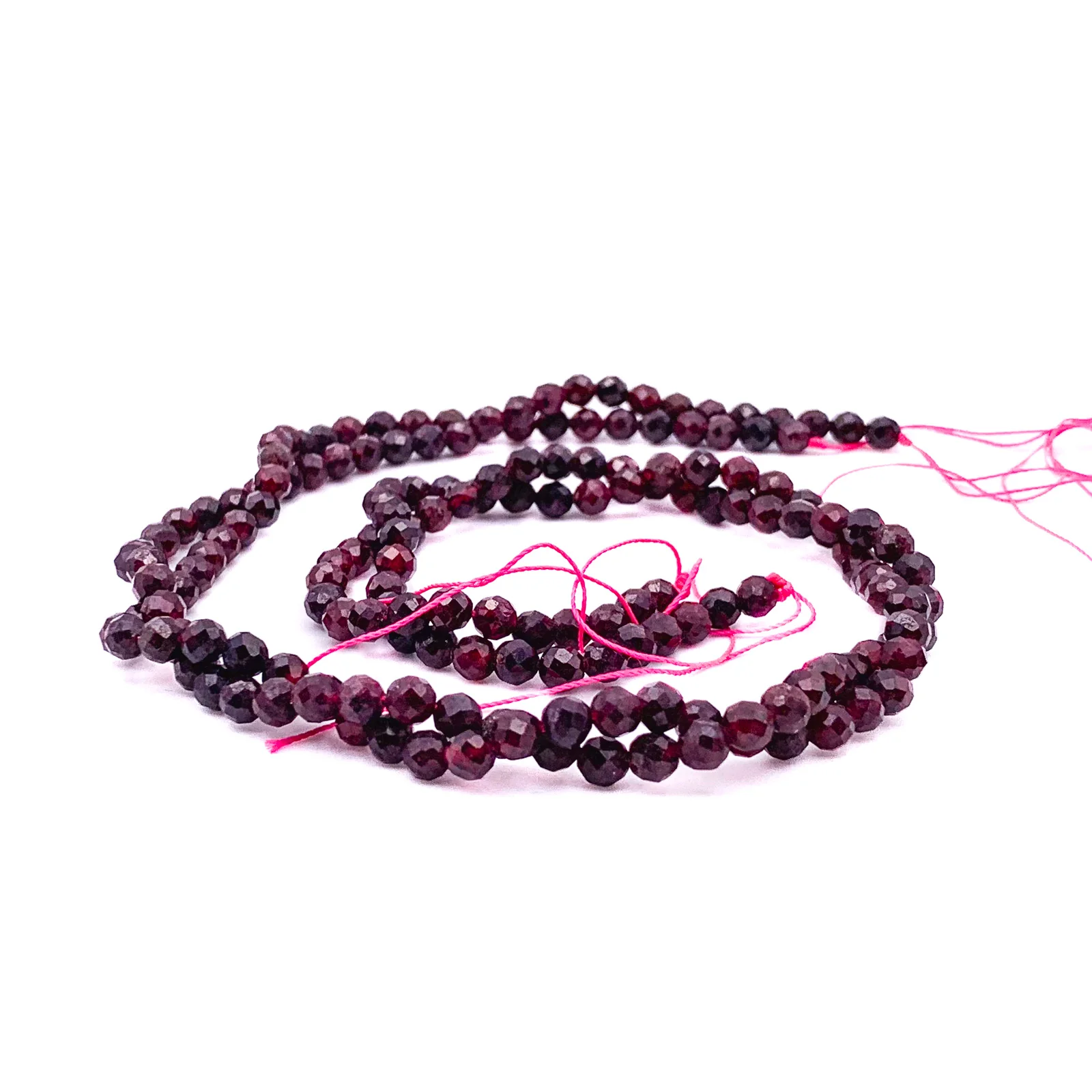 Garnet 4.5mm Faceted Rounds Bead Strand - Image 8