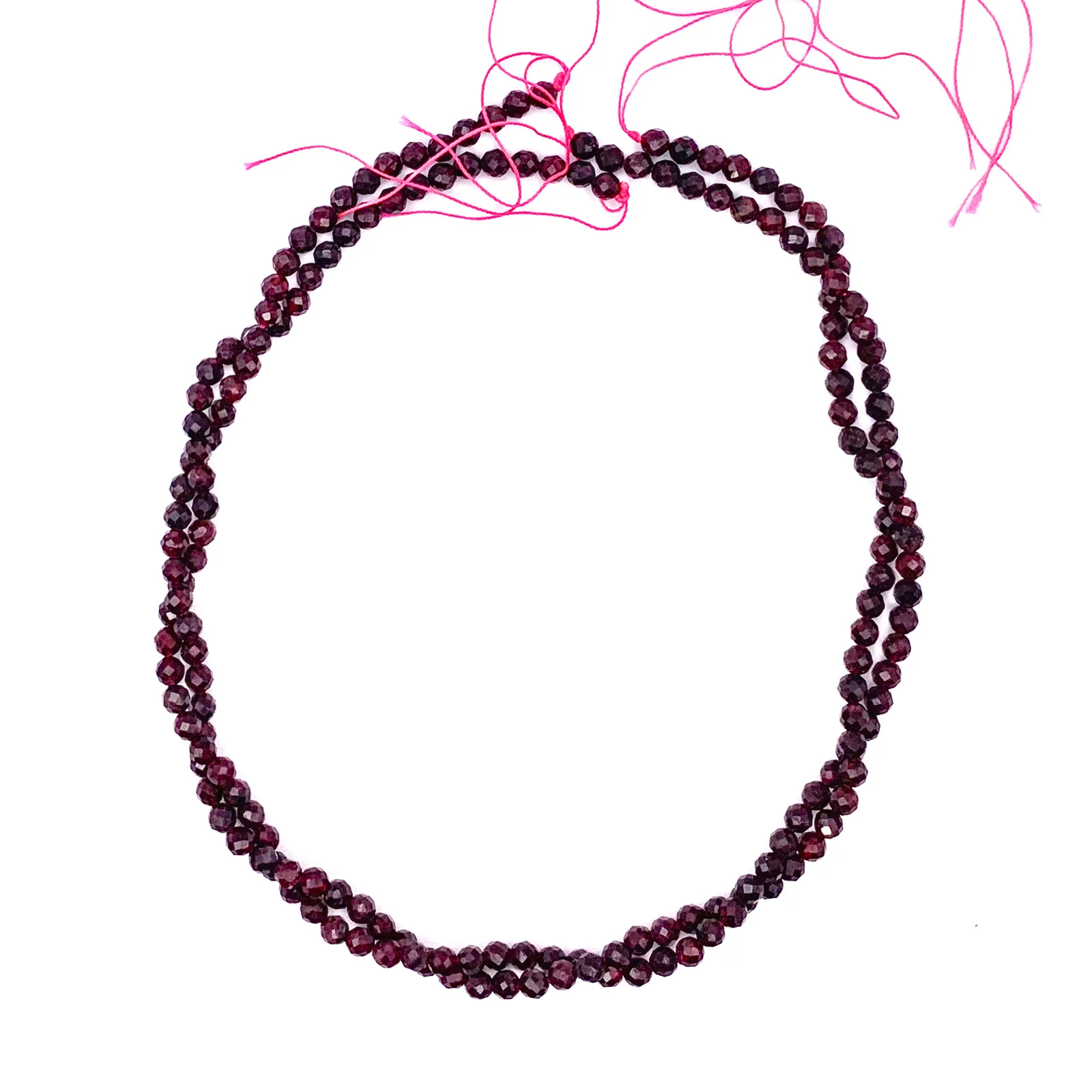 Garnet 4.5mm Faceted Rounds Bead Strand - Image 9