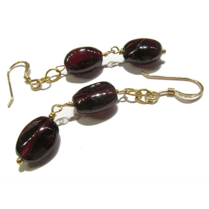 Garnet Earrings with Gold Filled Earwires - Image 3