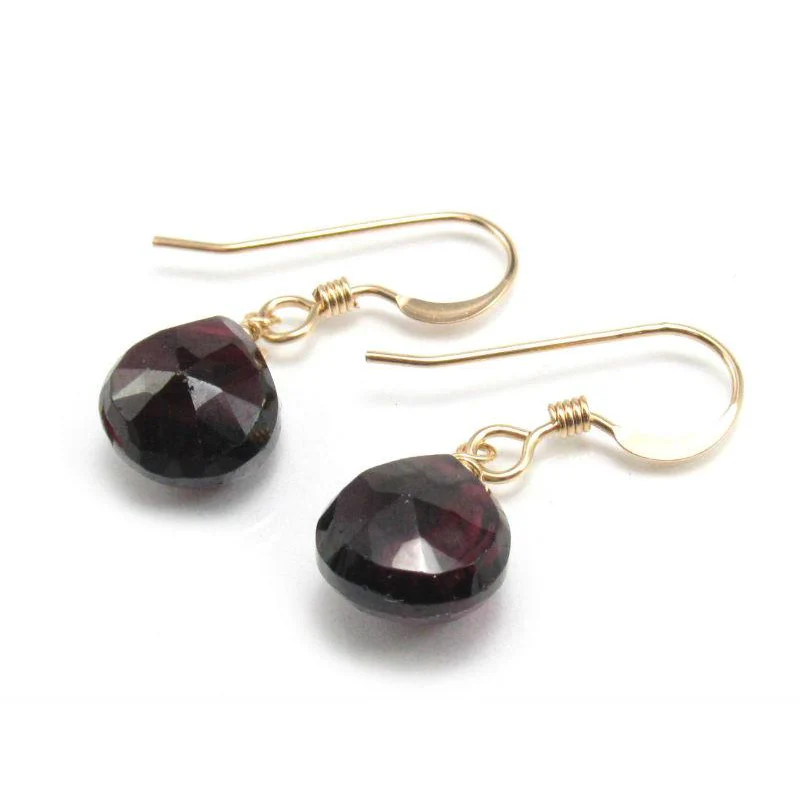Garnet Earrings with Gold Filled French Ear Wires - Image 2