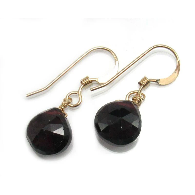 Garnet Earrings with Gold Filled French Ear Wires - Image 3