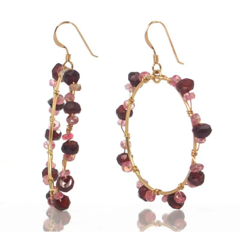 Garnet Earrings with Gold Filled French Ear Wires - Image 2