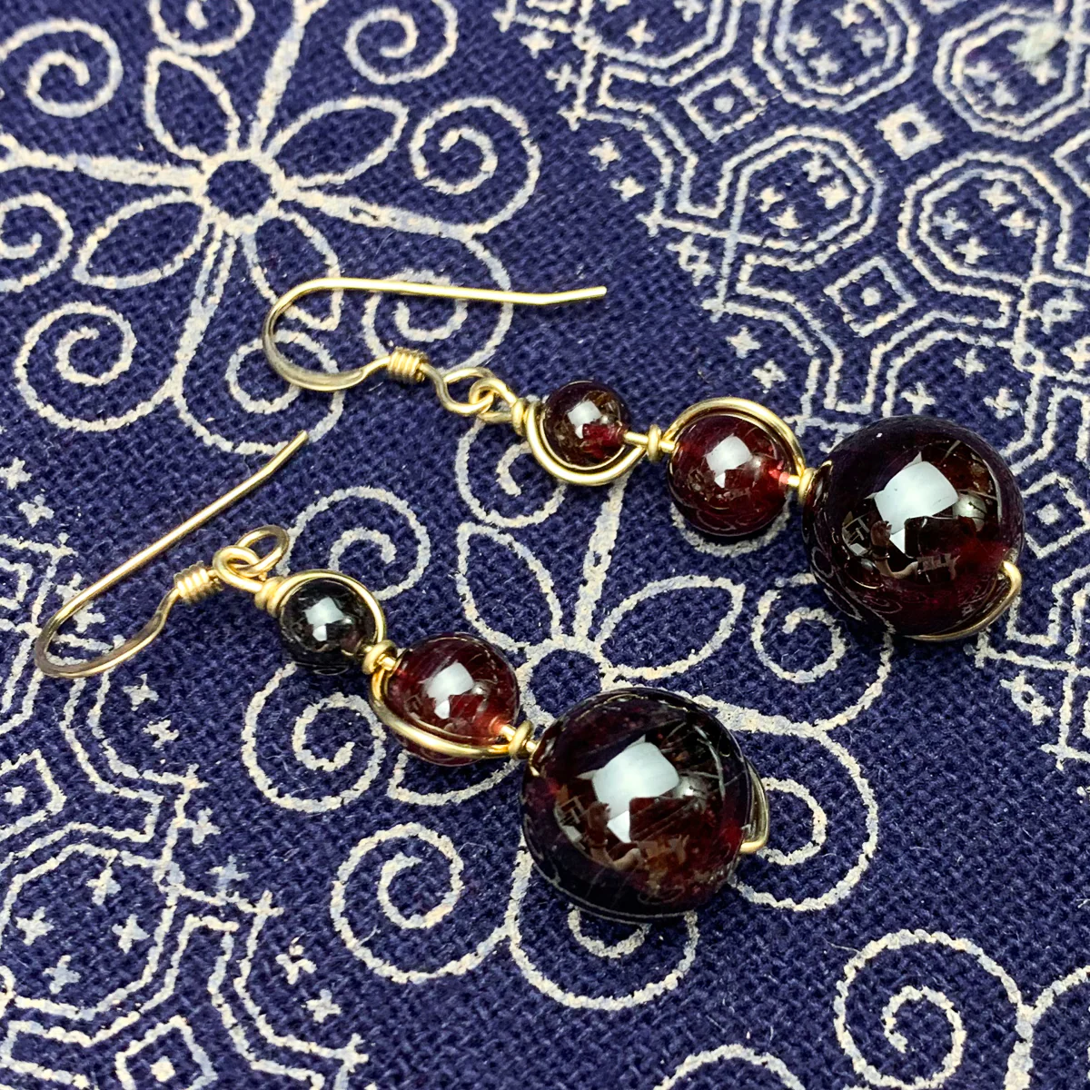 Garnet Earrings With Gold-Filled French Earwires - Image 3