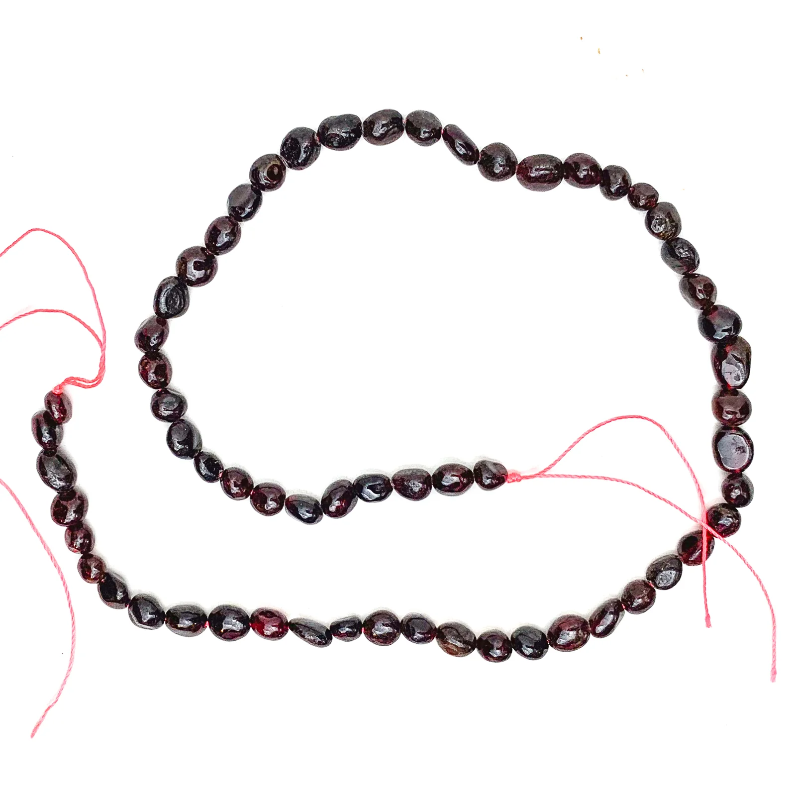 Garnet Smooth Pebbles Bead Strand - Image 2