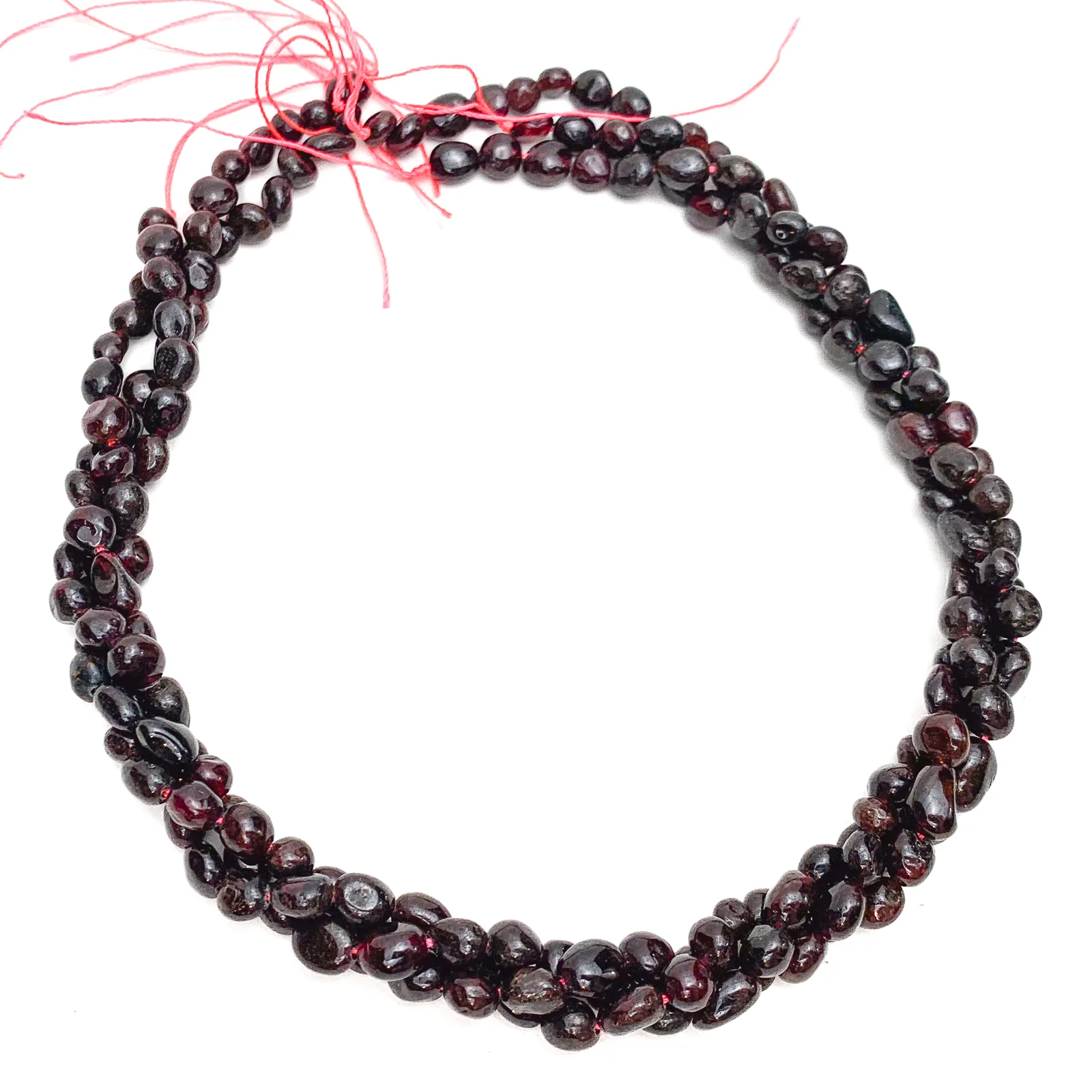 Garnet Smooth Pebbles Bead Strand - Image 3
