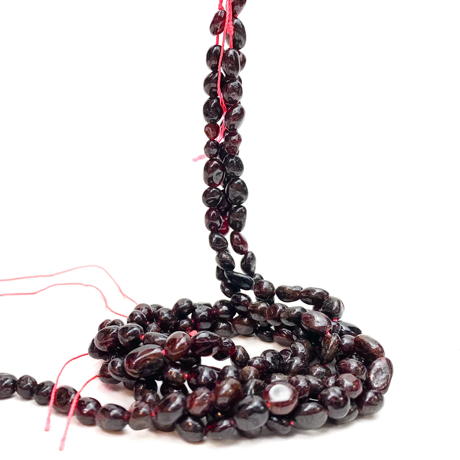 Garnet Smooth Pebbles Bead Strand - Image 5