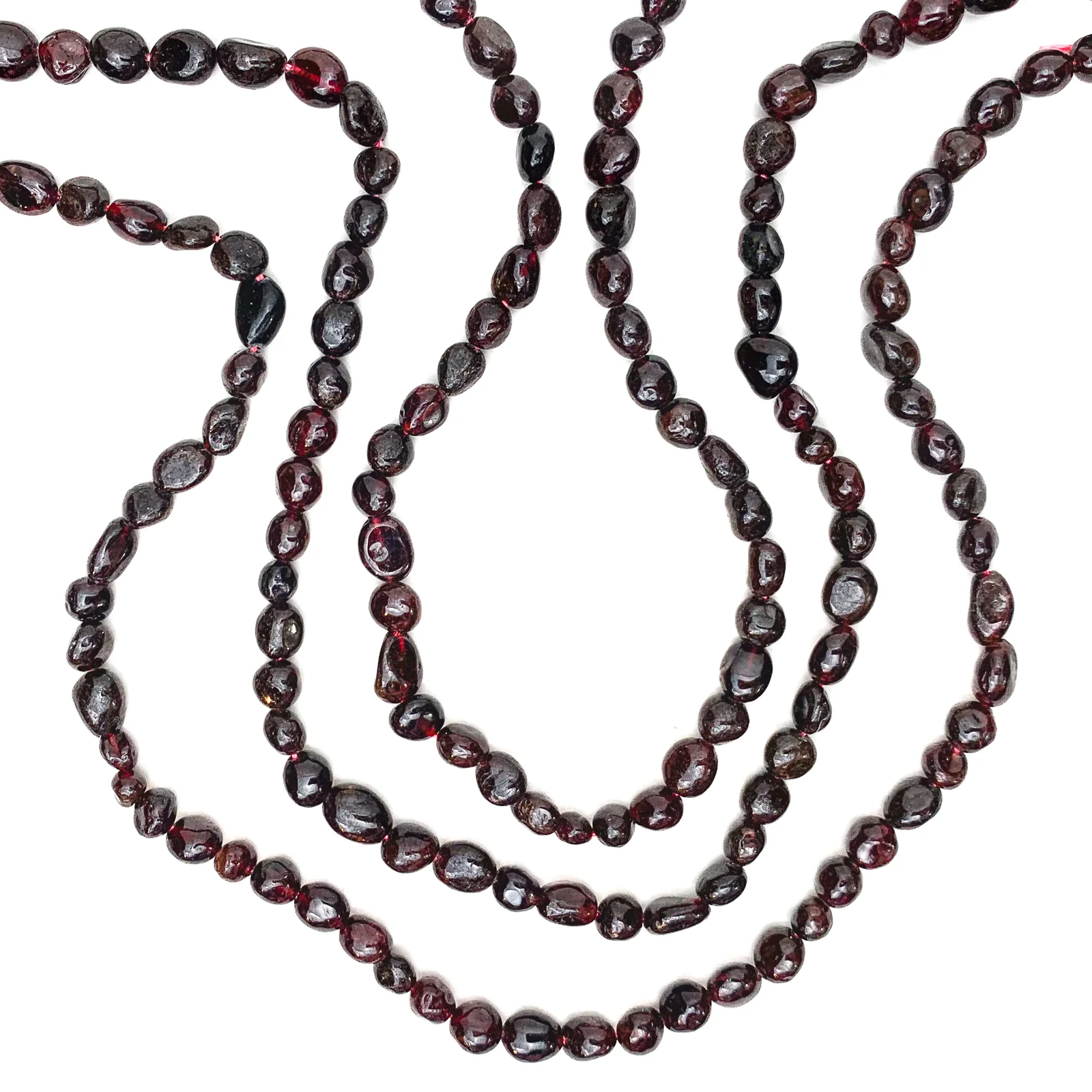 Garnet Smooth Pebbles Bead Strand - Image 6
